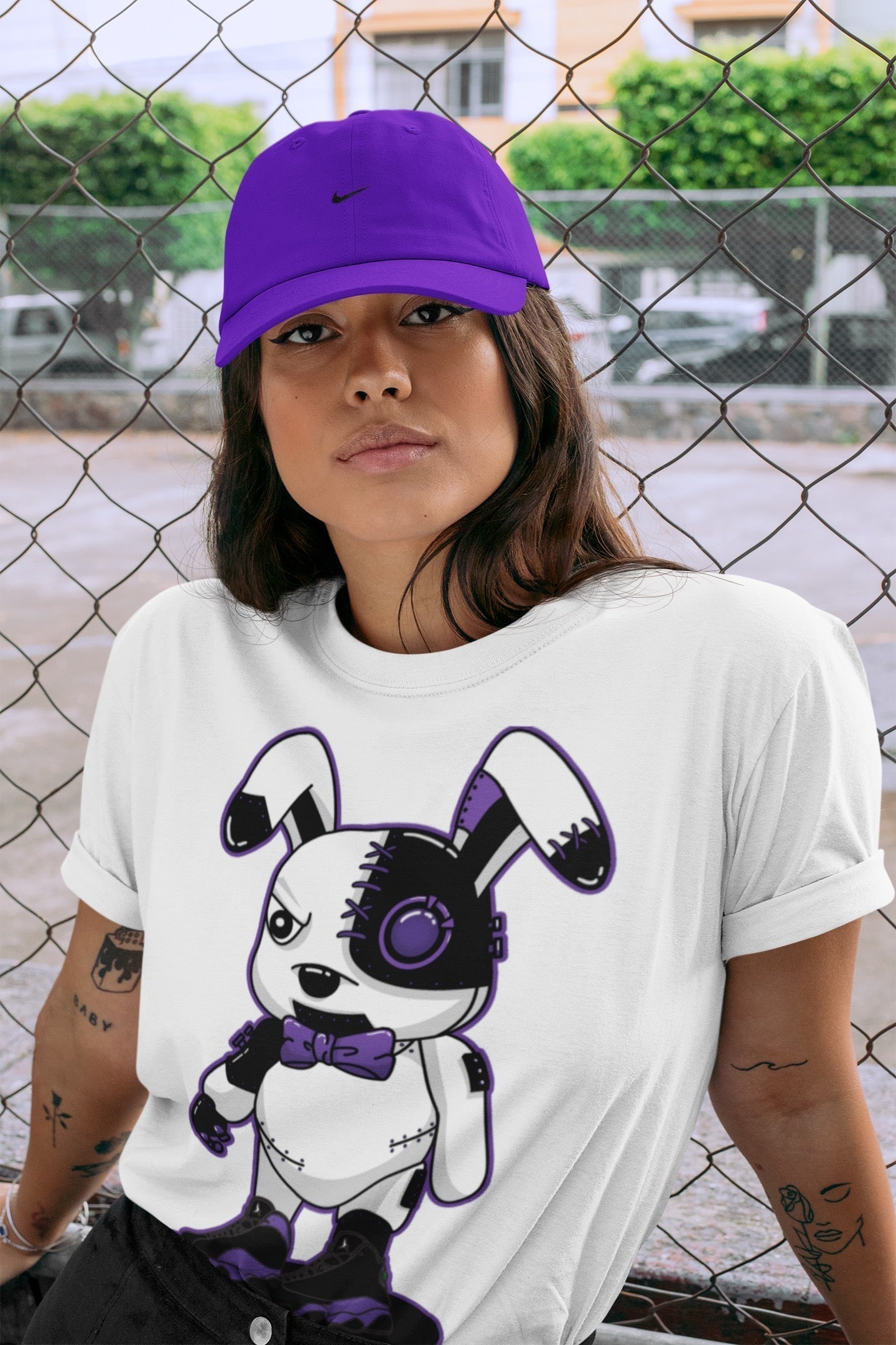 Jordan 13 Court Purple Shirt To Match Jordans Cyborg Bunny Sneaker Tees Jordan 13 Court Purple Drip Gear Zone Sneaker Matching Clothing Unisex Shirts