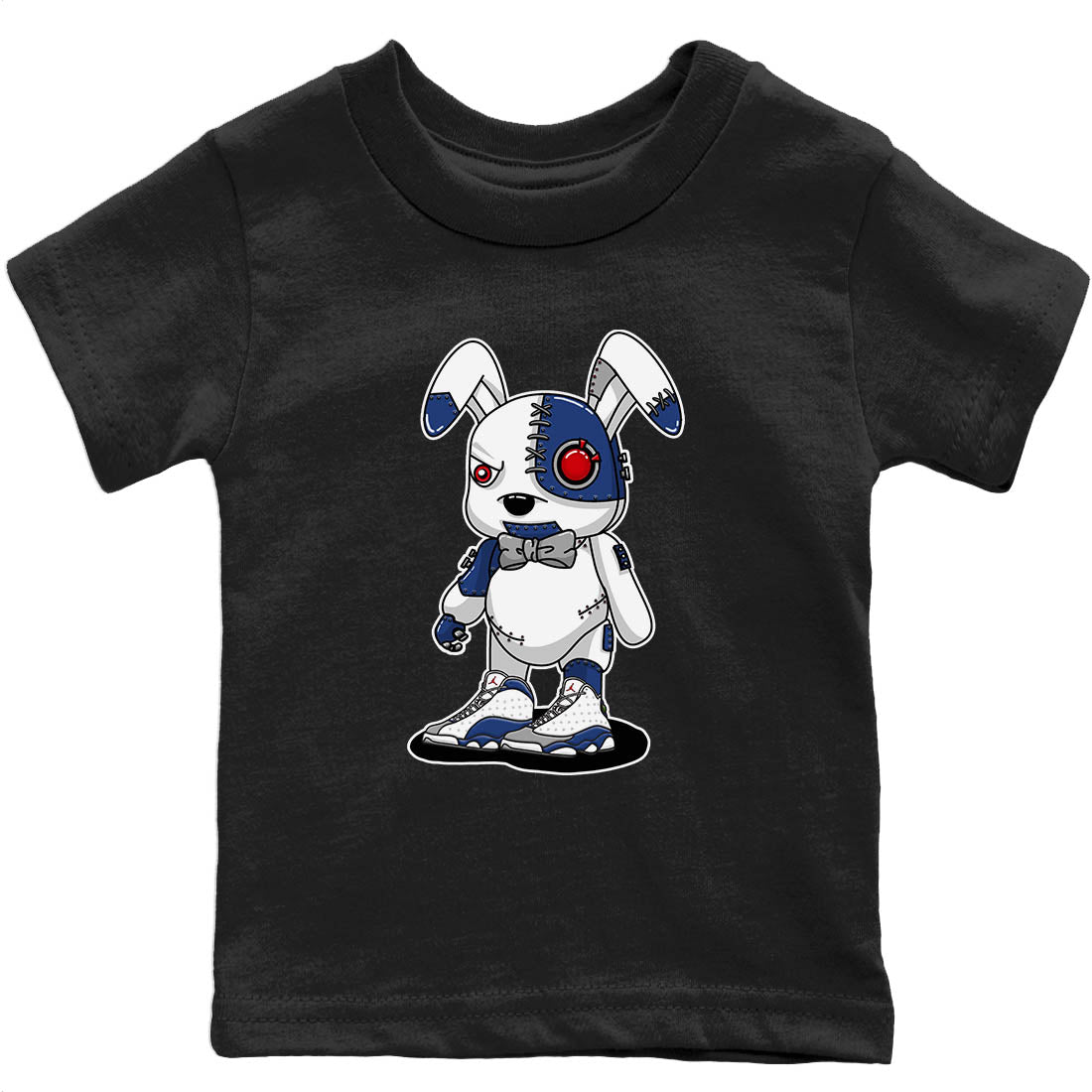 Jordan 13 French Blue Sneaker Matching T-Shirt Cyborg Bunny Sneaker Tees Jordan 13 French Blue Sneaker Release Tees Kids Shirts