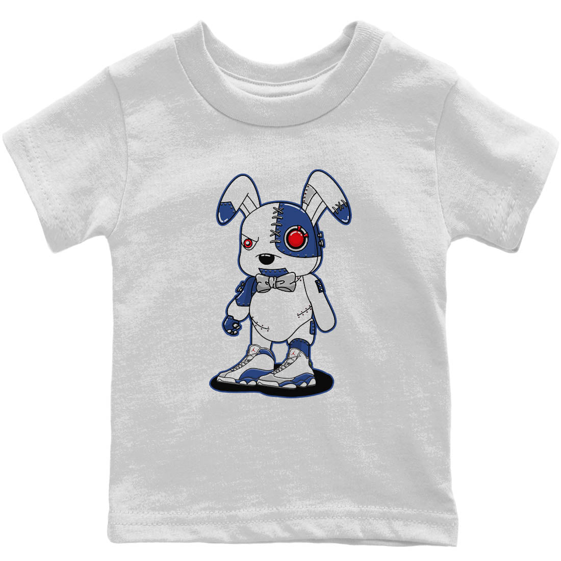 Jordan 13 French Blue Sneaker Matching T-Shirt Cyborg Bunny Sneaker Tees Jordan 13 French Blue Sneaker Release Tees Kids Shirts