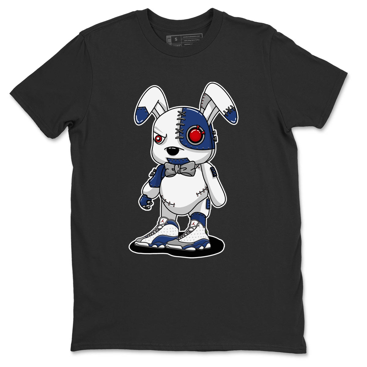 Jordan 13 French Blue Sneaker Matching T-Shirt Cyborg Bunny Sneaker Tees Jordan 13 French Blue Sneaker Release Tees Crew Neck Tees