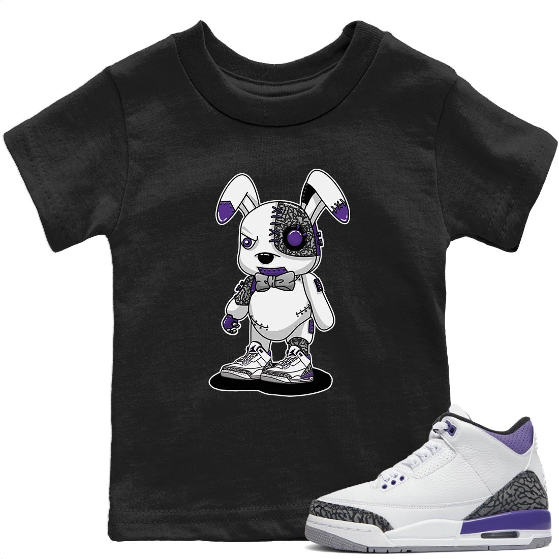 Jordan 3 Dark Iris Sneaker Matching T-Shirt Cyborg Bunny Sneaker Tees Jordan 3 Dark Iris Sneaker Release Tees Kids Shirts