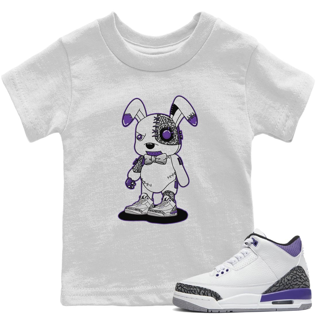 Jordan 3 Dark Iris Sneaker Matching T-Shirt Cyborg Bunny Sneaker Tees Jordan 3 Dark Iris Sneaker Release Tees Kids Shirts