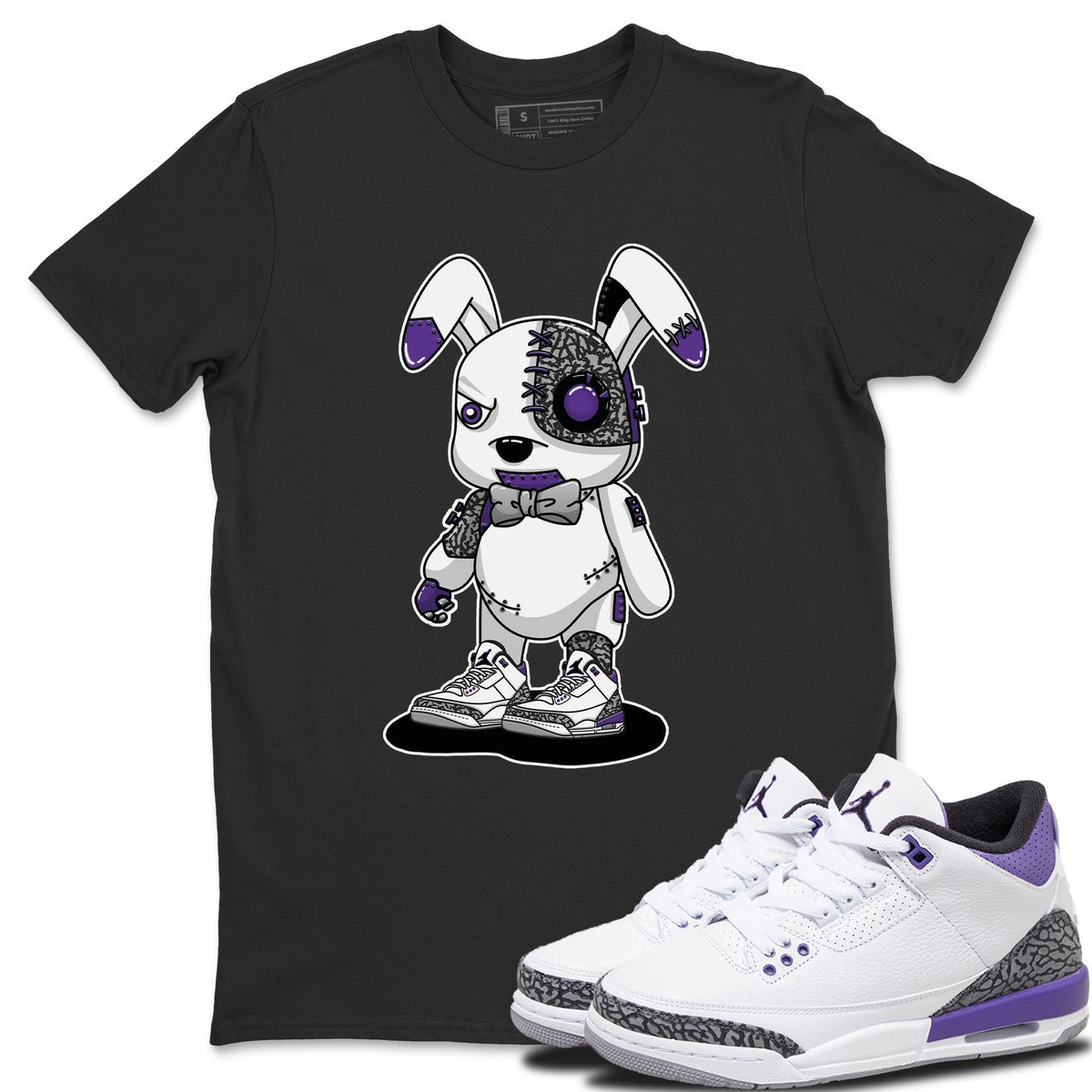 Jordan 3 Dark Iris Sneaker Matching T-Shirt Cyborg Bunny Sneaker Tees Jordan 3 Dark Iris Sneaker Release Tees Crew Neck Tees