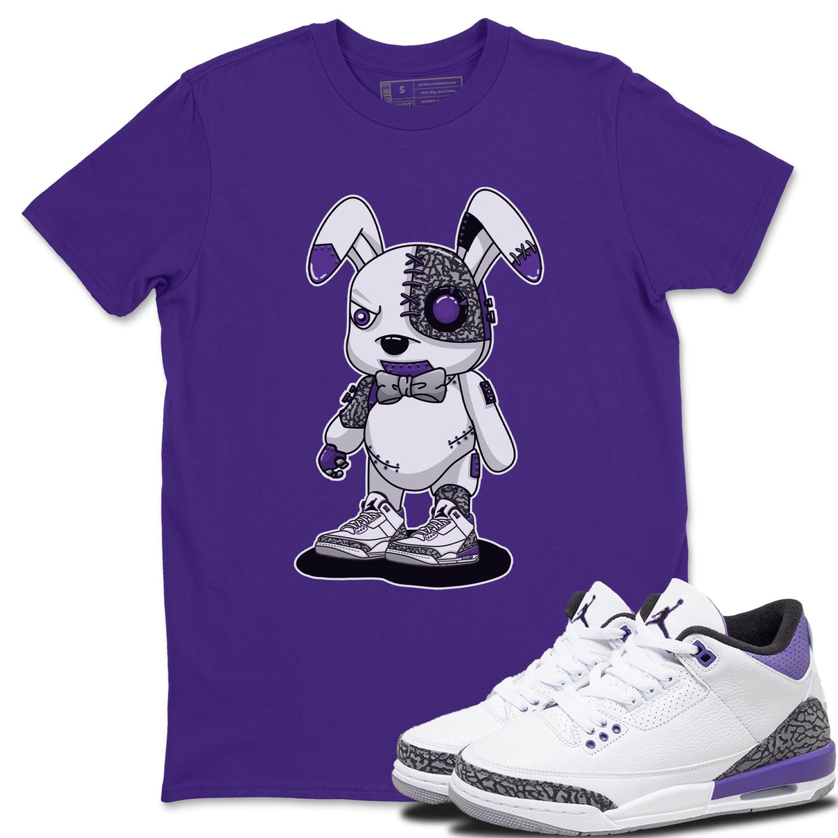 Jordan 3 Dark Iris Sneaker Matching T-Shirt Cyborg Bunny Sneaker Tees Jordan 3 Dark Iris Sneaker Release Tees Crew Neck Tees