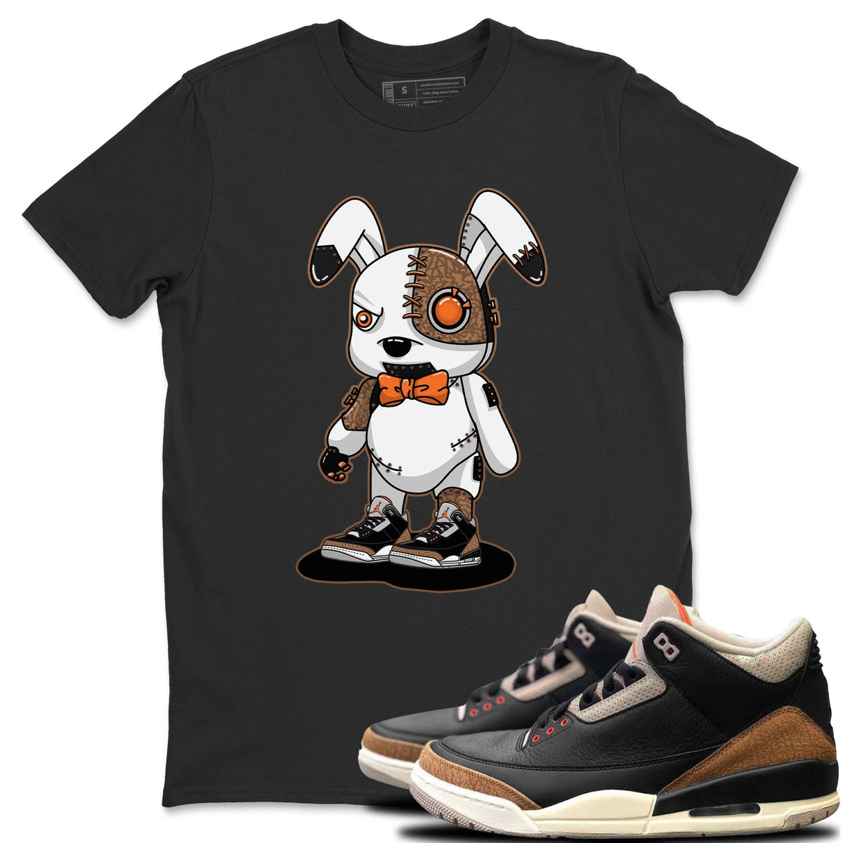 Jordan 3 Desert Elephant Sneaker Matching T-Shirt Cyborg Bunny Sneaker Tees Jordan 3 Desert Elephant Sneaker Release Tees Crew Neck Tees