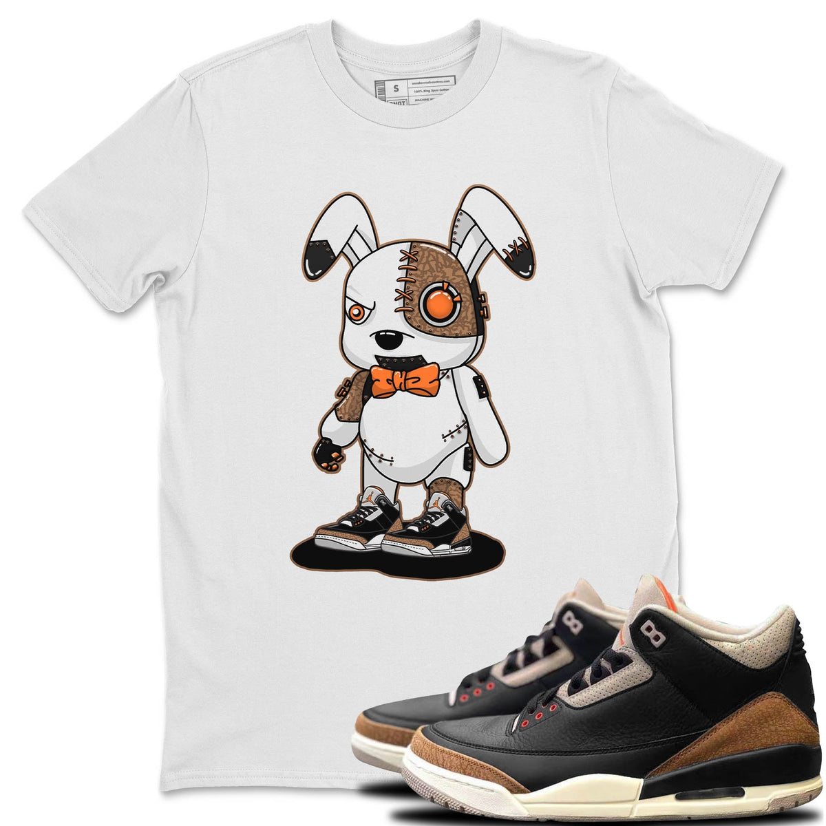 Jordan 3 Desert Elephant Sneaker Matching T-Shirt Cyborg Bunny Sneaker Tees Jordan 3 Desert Elephant Sneaker Release Tees Crew Neck Tees