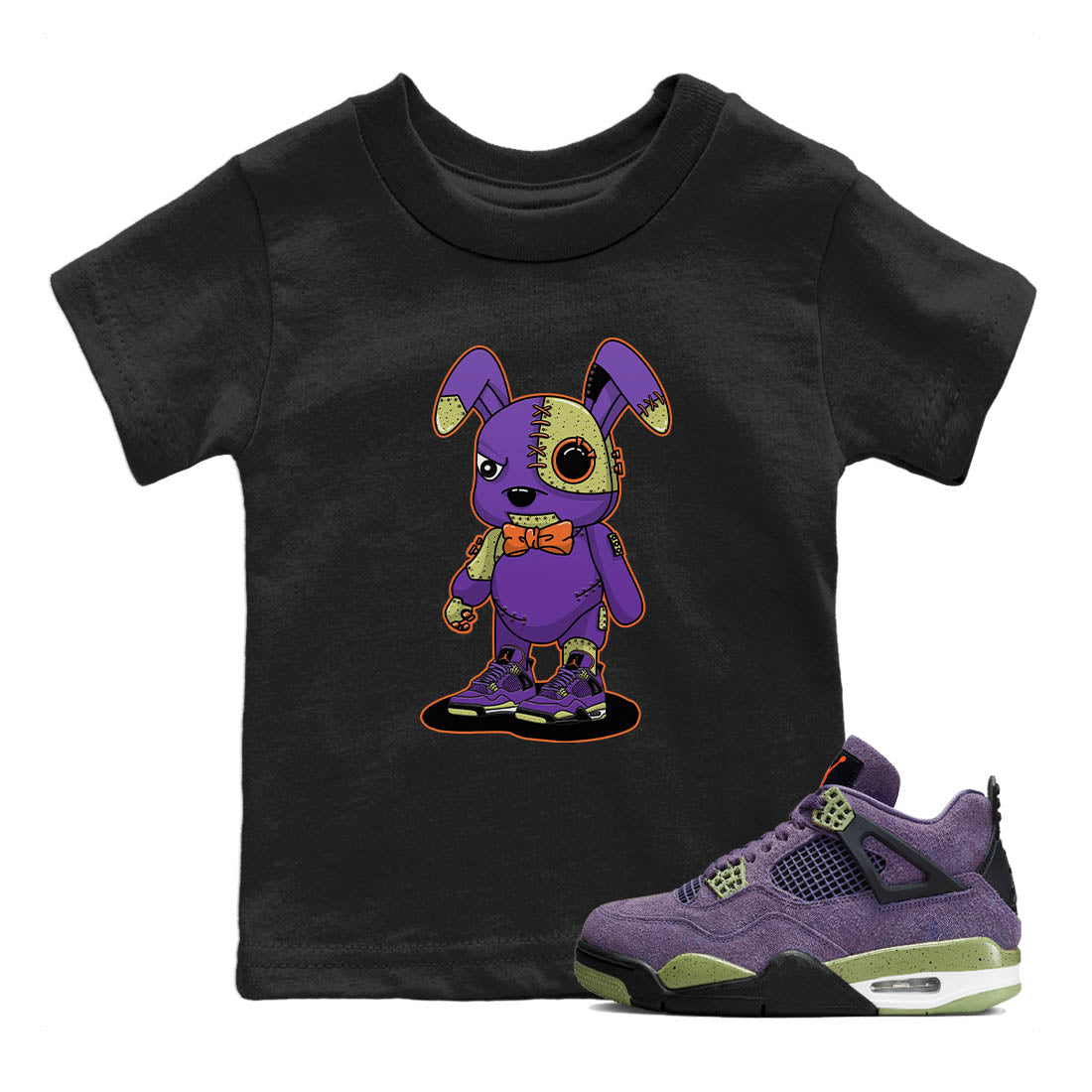 Jordan 4 Canyon Purple Sneaker Matching T-Shirt Cyborg Bunny Sneaker Tees Jordan 4 Canyon Purple Sneaker Release Tees Kids Shirts