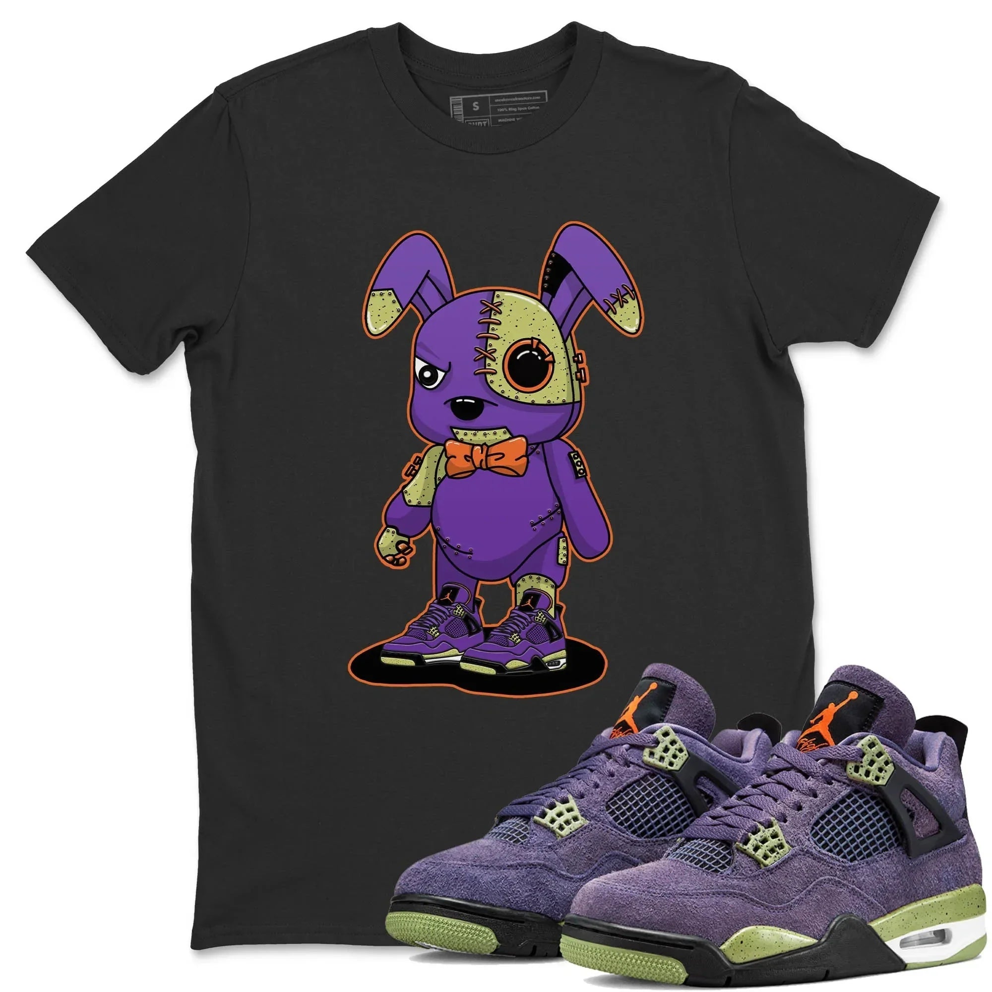 Jordan 4 Canyon Purple Sneaker Matching T-Shirt Cyborg Bunny Sneaker Tees Jordan 4 Canyon Purple Sneaker Release Tees Crew Neck Tees