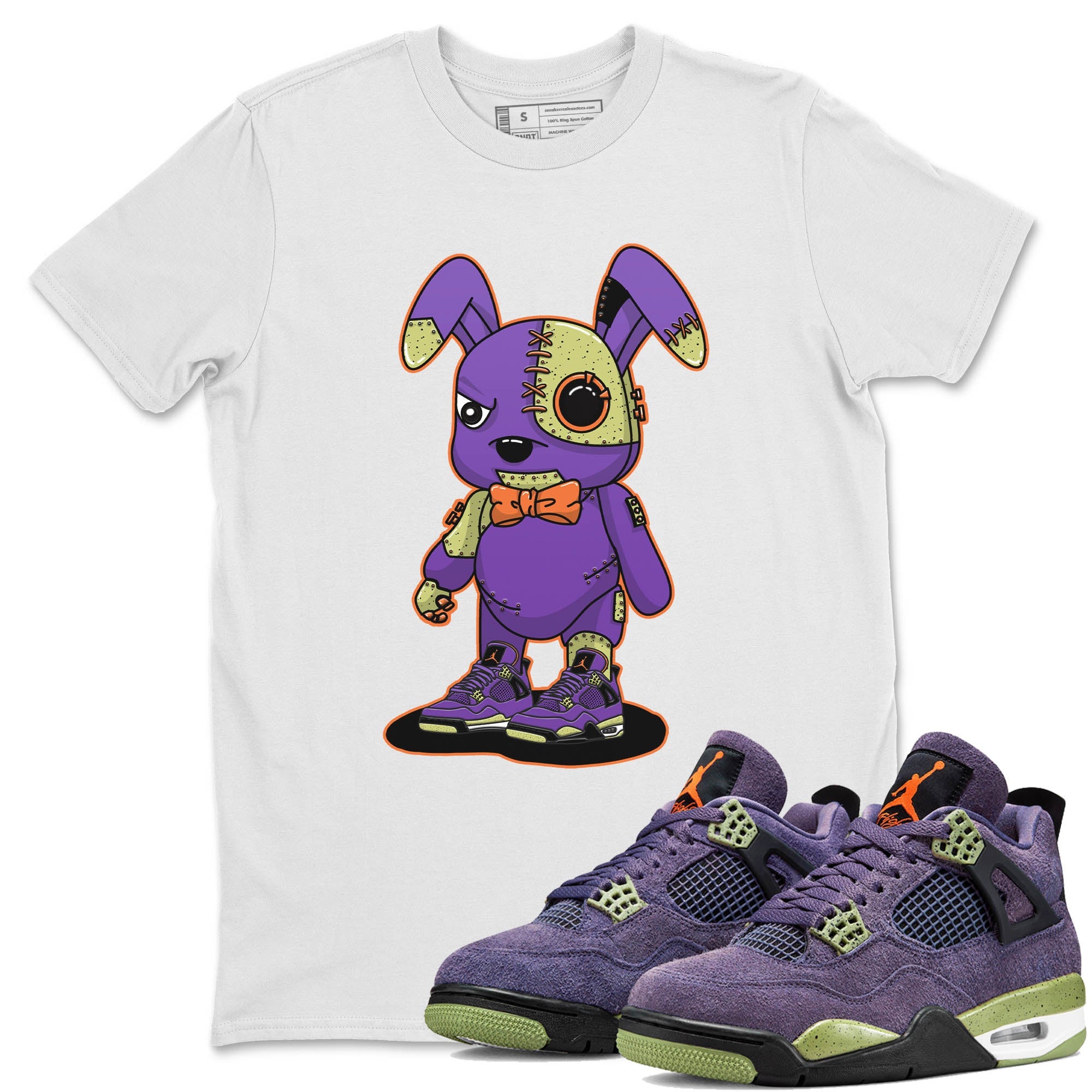 Jordan 4 Canyon Purple Sneaker Matching T-Shirt Cyborg Bunny Sneaker Tees Jordan 4 Canyon Purple Sneaker Release Tees Crew Neck Tees