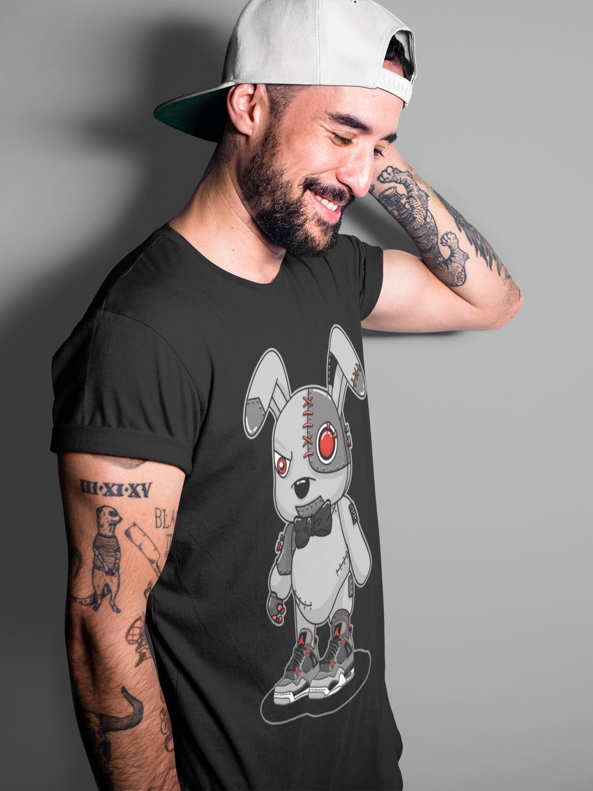 Jordan 4 Infrared Sneaker Matching T-Shirt Cyborg Bunny Sneaker Tees Jordan 4 Infrared Sneaker Release Tees Crew Neck Tees