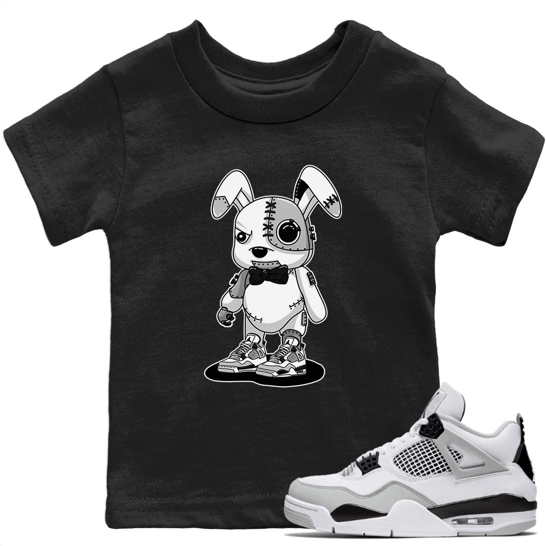 Jordan 4 Military Black Sneaker Matching T-Shirt Cyborg Bunny Sneaker Tees Jordan 4 Military Black Sneaker Release Tees Kids Shirts