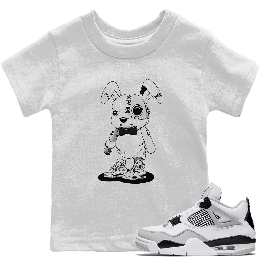 Jordan 4 Military Black Sneaker Matching T-Shirt Cyborg Bunny Sneaker Tees Jordan 4 Military Black Sneaker Release Tees Kids Shirts