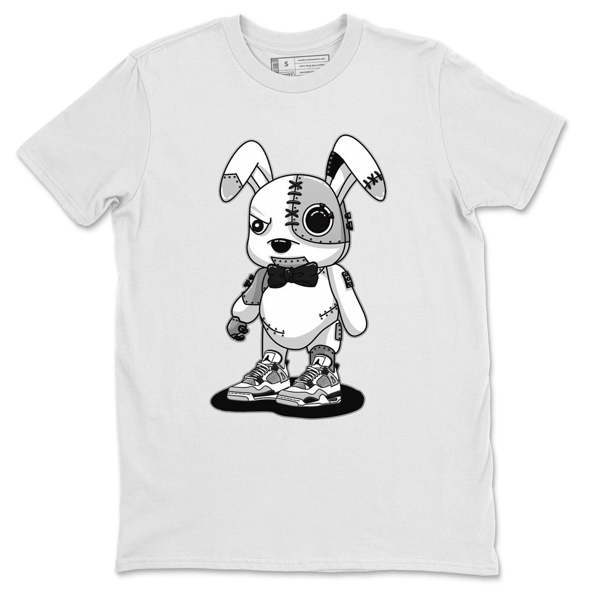 Jordan 4 Military Black Sneaker Matching T-Shirt Cyborg Bunny Sneaker Tees Jordan 4 Military Black Sneaker Release Tees Crew Neck Tees