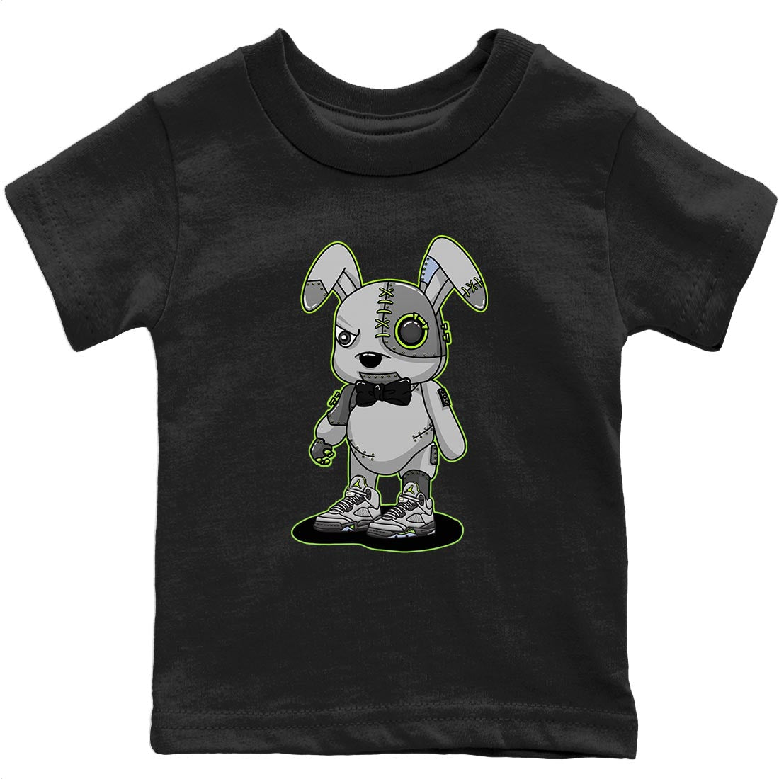 Jordan 5 Green Bean Sneaker Matching T-Shirt Cyborg Bunny Sneaker Tees Jordan 5 Green Bean Sneaker Release Tees Kids Shirts
