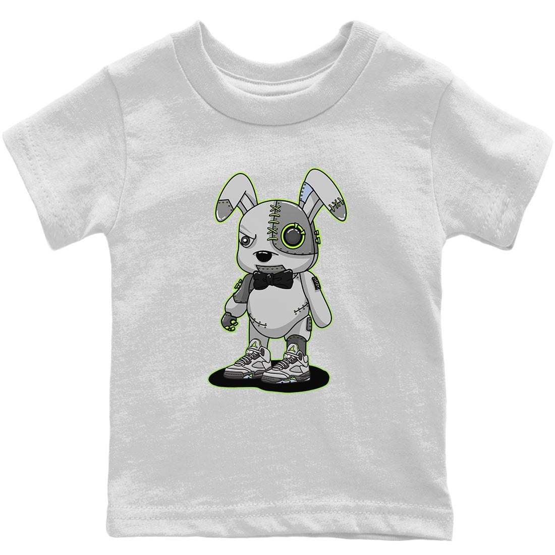 Jordan 5 Green Bean Sneaker Matching T-Shirt Cyborg Bunny Sneaker Tees Jordan 5 Green Bean Sneaker Release Tees Kids Shirts