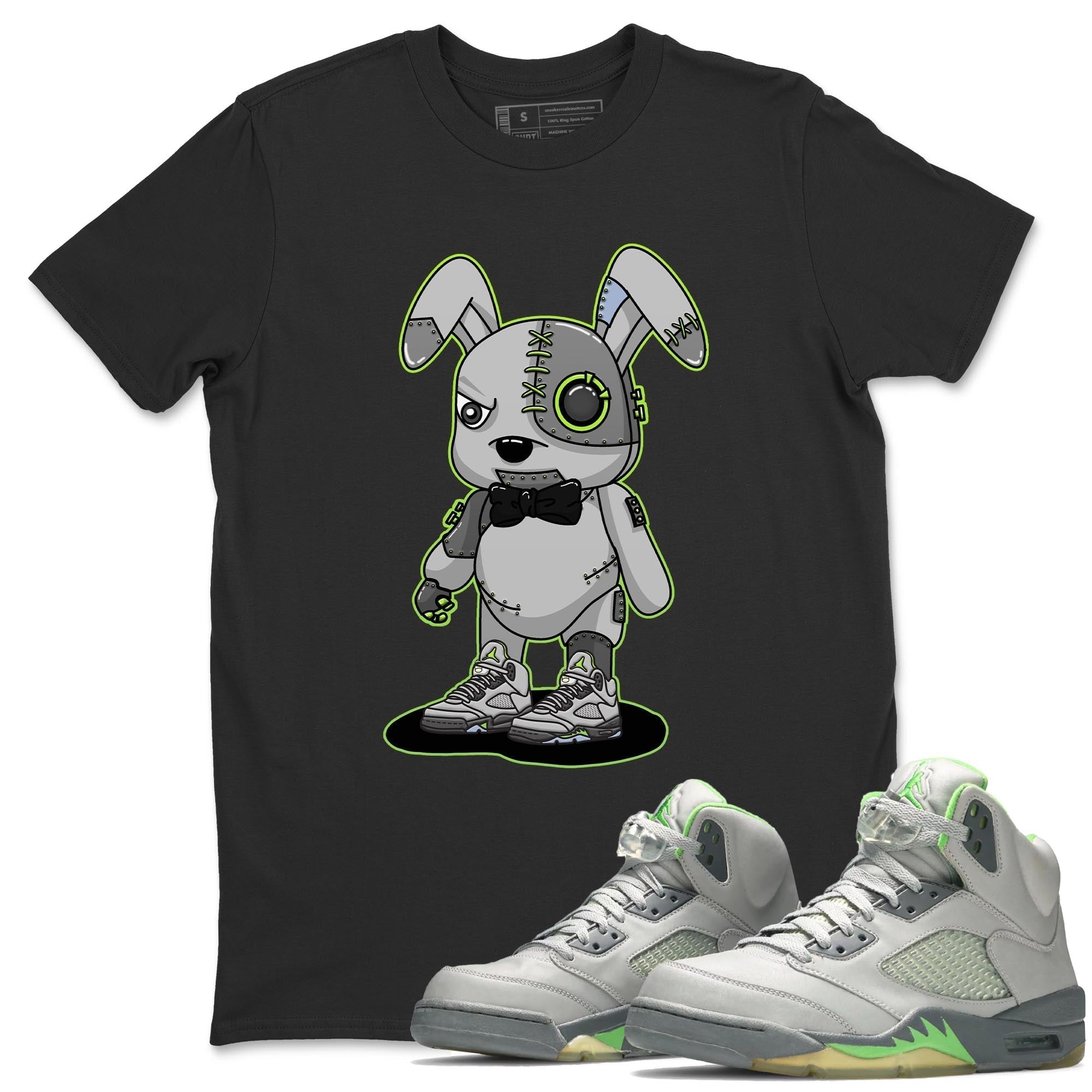 Jordan 5 Green Bean Sneaker Matching T-Shirt Cyborg Bunny Sneaker Tees Jordan 5 Green Bean Sneaker Release Tees Crew Neck Tees