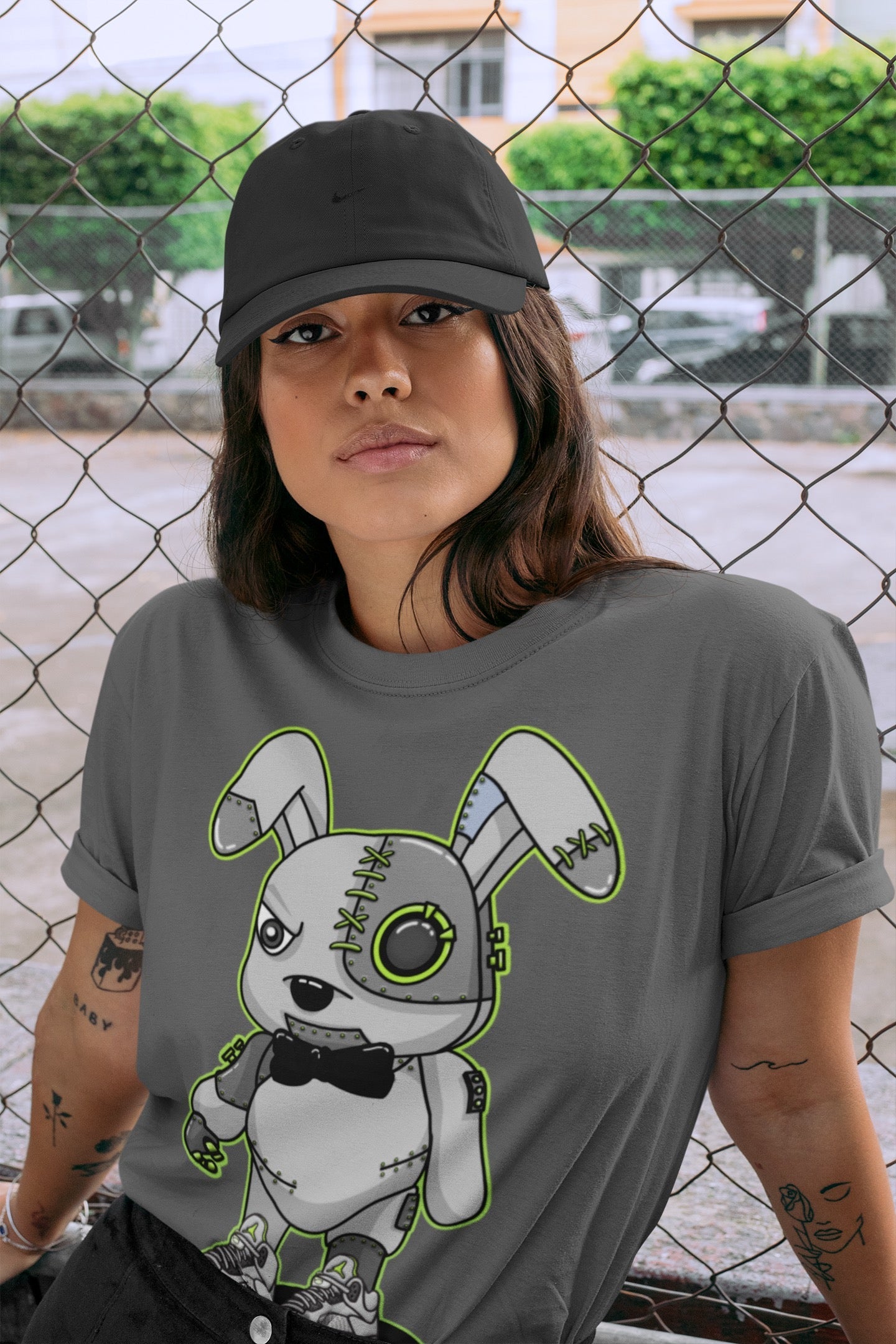 Jordan 5 Green Bean Sneaker Matching T-Shirt Cyborg Bunny Sneaker Tees Jordan 5 Green Bean Sneaker Release Tees Crew Neck Tees