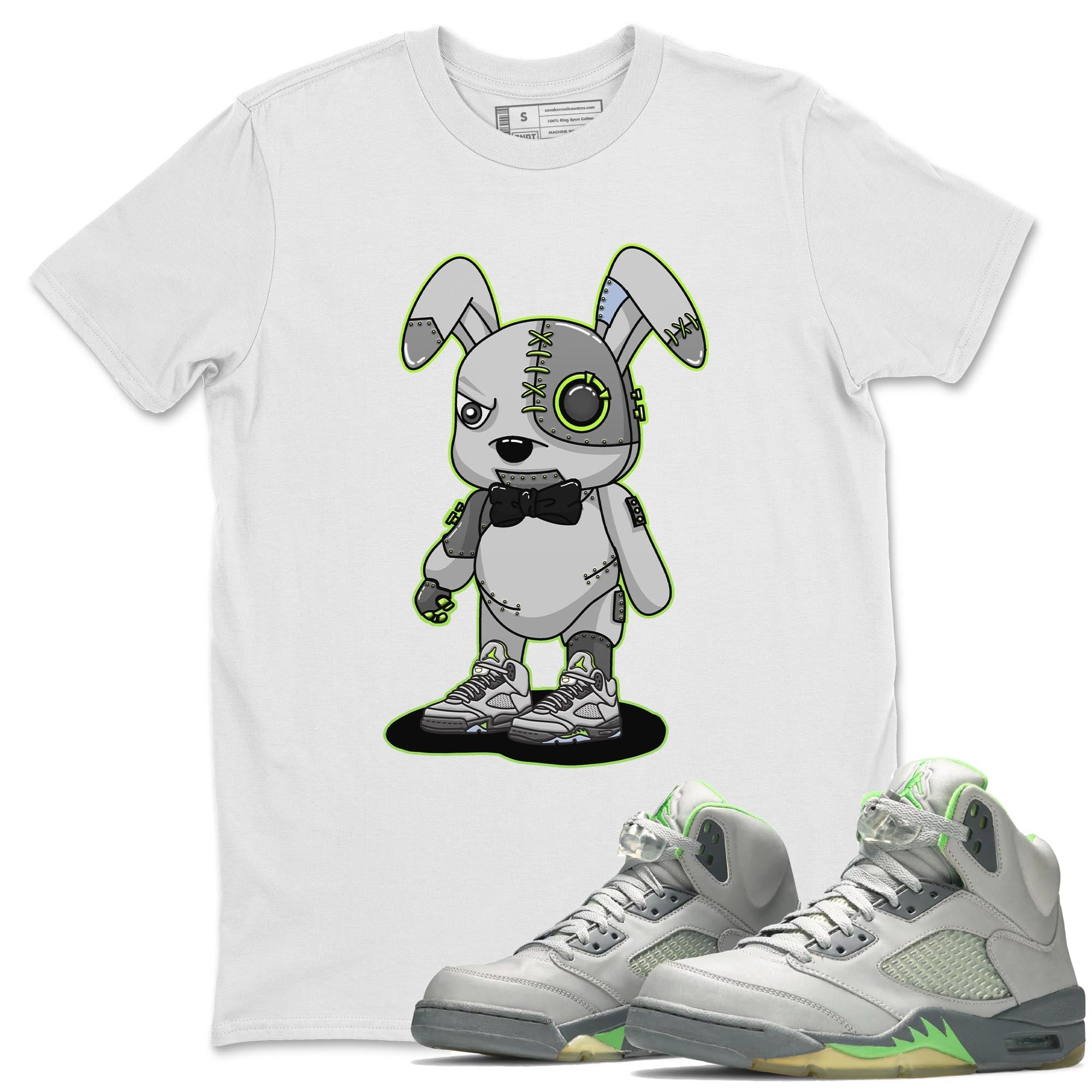 Jordan 5 Green Bean Sneaker Matching T-Shirt Cyborg Bunny Sneaker Tees Jordan 5 Green Bean Sneaker Release Tees Crew Neck Tees
