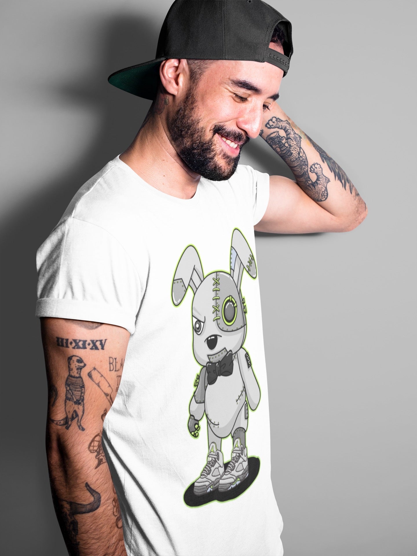 Jordan 5 Green Bean Sneaker Matching T-Shirt Cyborg Bunny Sneaker Tees Jordan 5 Green Bean Sneaker Release Tees Crew Neck Tees