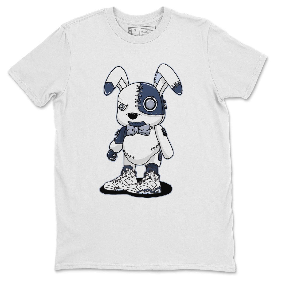 Jordan 6 Midnight Navy Sneaker Matching T-Shirt Cyborg Bunny Sneaker Tees Jordan 6 Midnight Navy Sneaker Release Tees Crew Neck Tees