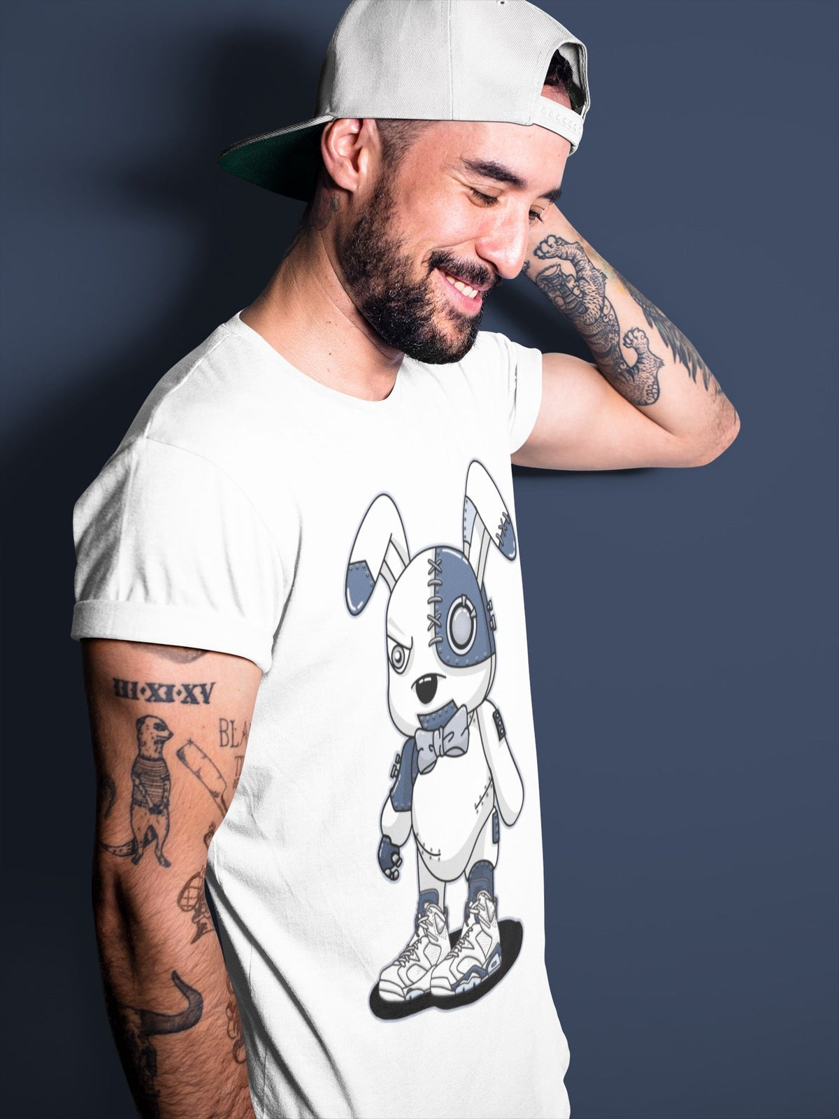 Jordan 6 Midnight Navy Sneaker Matching T-Shirt Cyborg Bunny Sneaker Tees Jordan 6 Midnight Navy Sneaker Release Tees Crew Neck Tees