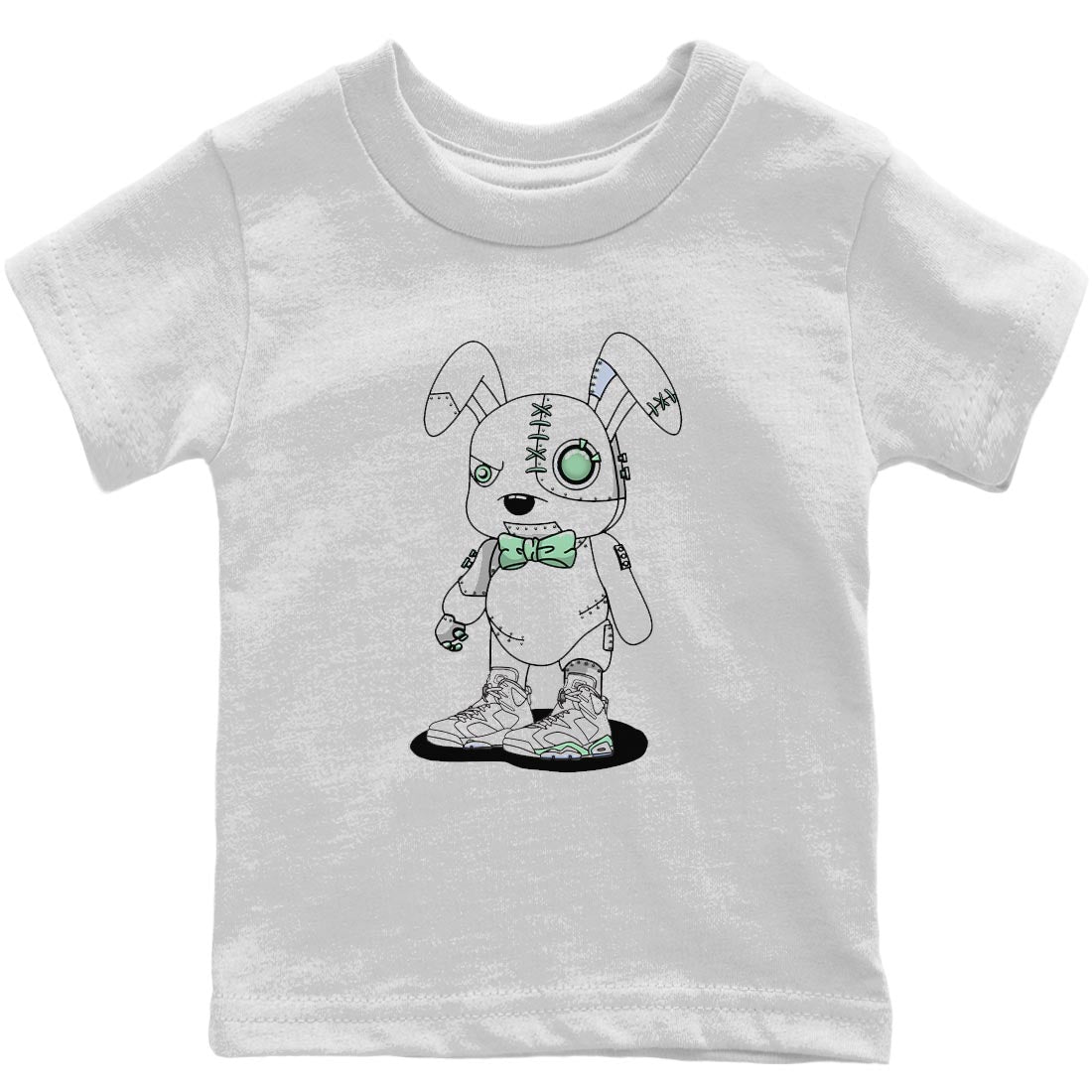 Jordan 6 Mint Foam Sneaker Matching T-Shirt Cyborg Bunny Sneaker Tees Jordan 6 Mint Foam Sneaker Release Tees Kids Shirts
