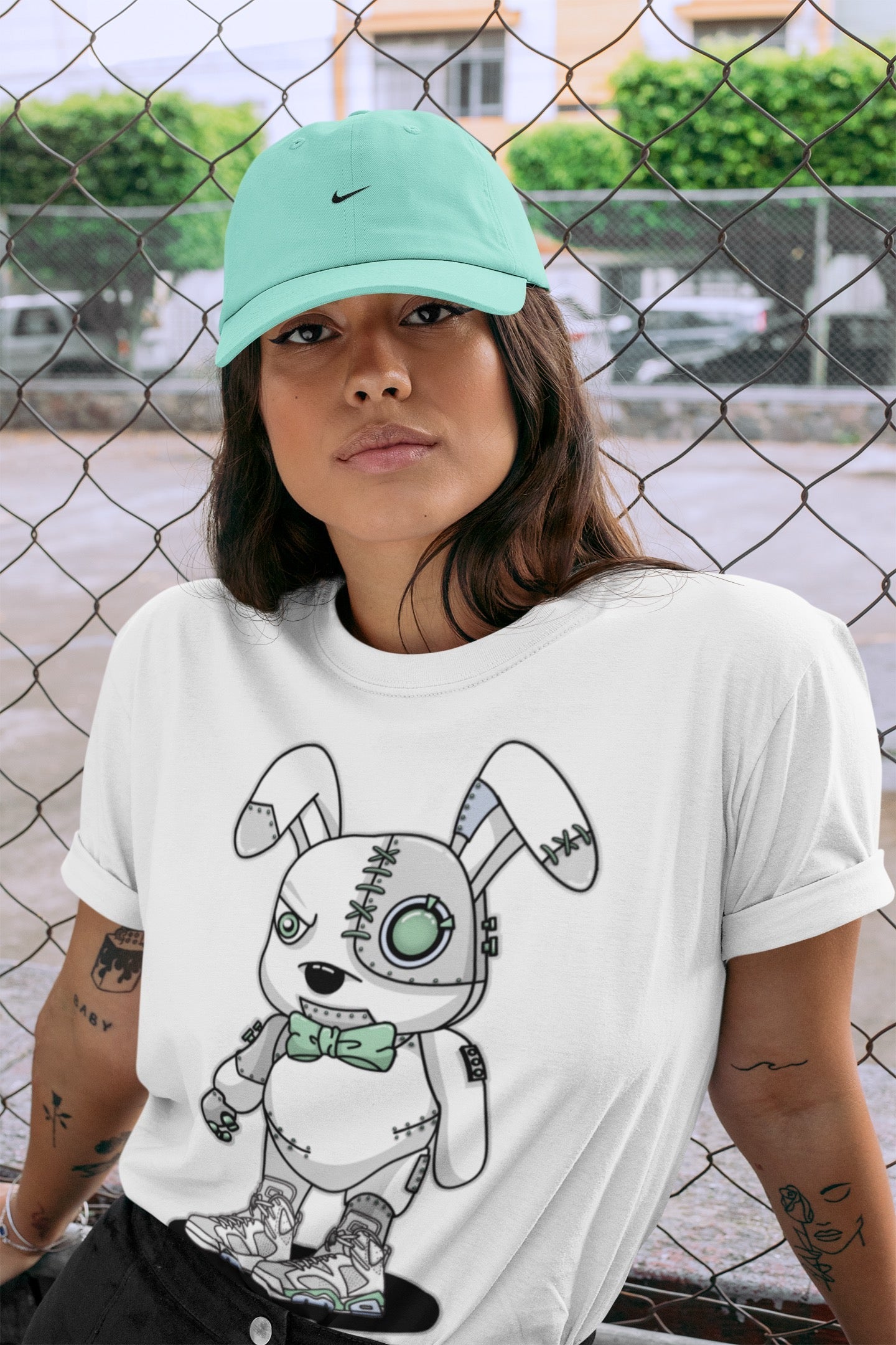 Jordan 6 Mint Foam Shirt To Match Jordans Cyborg Bunny Sneaker Tees Jordan 6 Mint Foam Drip Gear Zone Sneaker Matching Clothing Unisex Shirts
