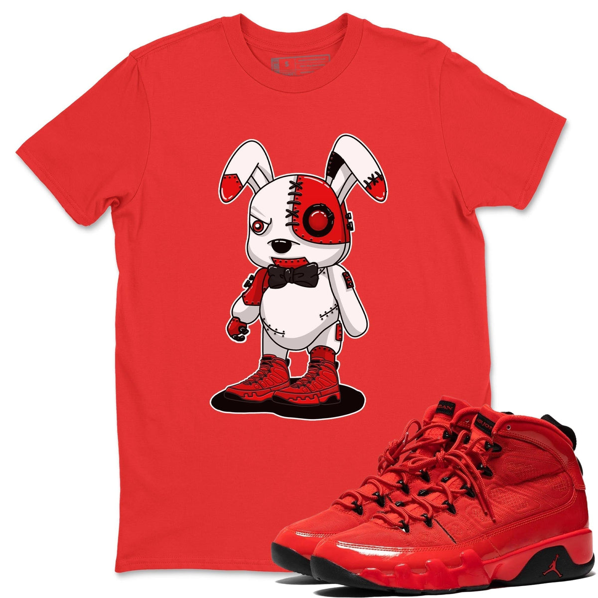 Jordan 9 Chile Red Shirt To Match Jordans Cyborg Bunny Sneaker Tees Jordan 9 Chile Red Drip Gear Zone Sneaker Matching Clothing Unisex Shirts