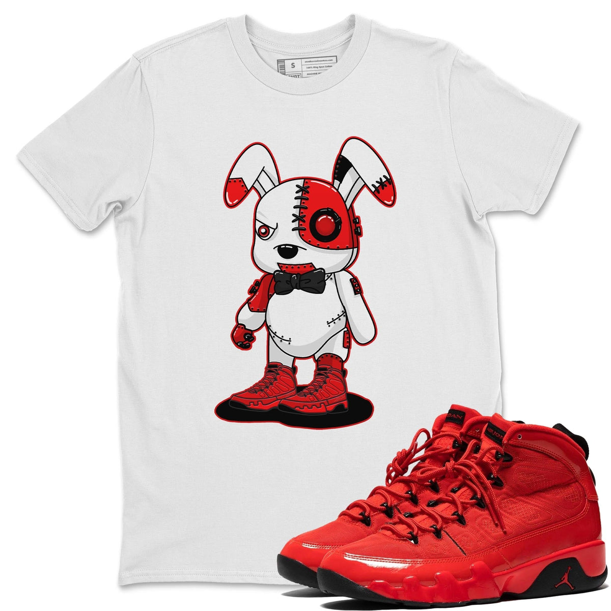 Jordan 9 Chile Red Shirt To Match Jordans Cyborg Bunny Sneaker Tees Jordan 9 Chile Red Drip Gear Zone Sneaker Matching Clothing Unisex Shirts