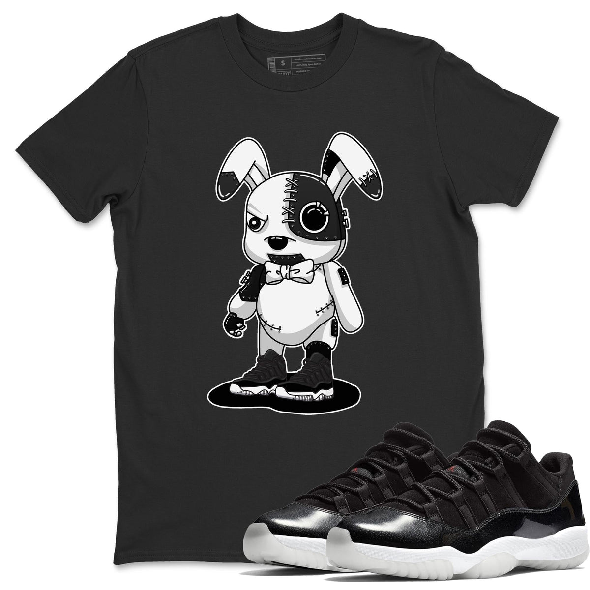 Jordan 11 72-10 Sneaker Matching T-Shirt Cyborg Bunny Sneaker Tees Jordan 11 72-10 Sneaker Release Tees Crew Neck Tees