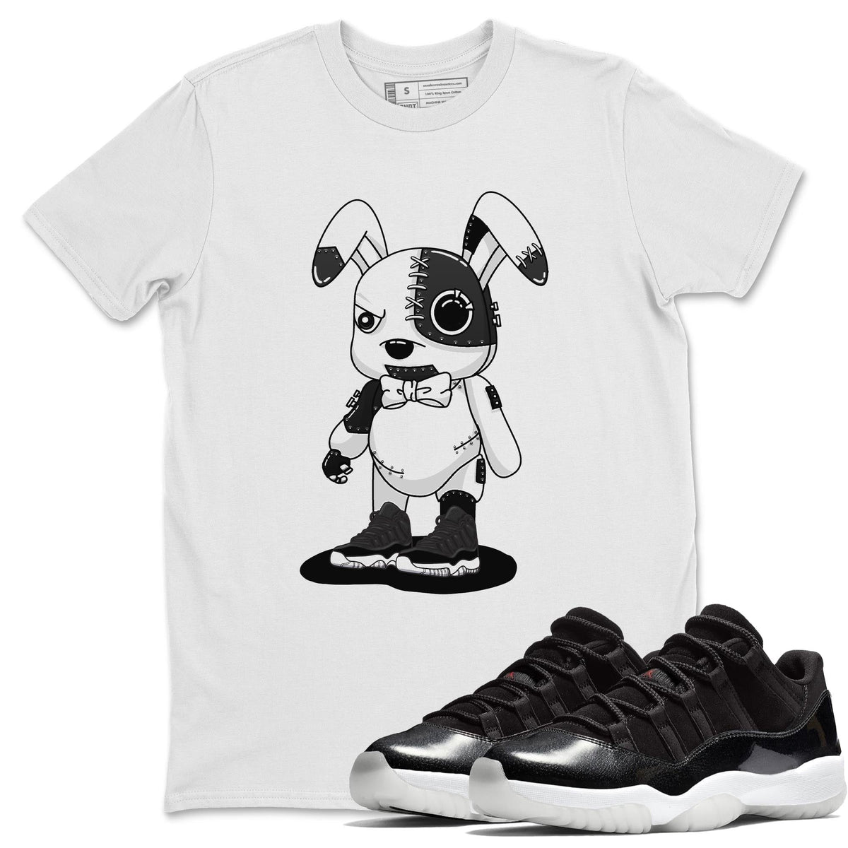 Jordan 11 72-10 Sneaker Matching T-Shirt Cyborg Bunny Sneaker Tees Jordan 11 72-10 Sneaker Release Tees Crew Neck Tees