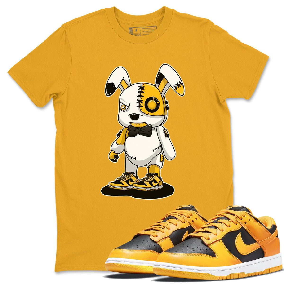 Dunk Championship Goldenrod Sneaker Match Tees Cyborg Bunny Sneaker Tees Dunk Championship Goldenrod Jordan to match sneaker T-Shirt Crew Neck Shirts