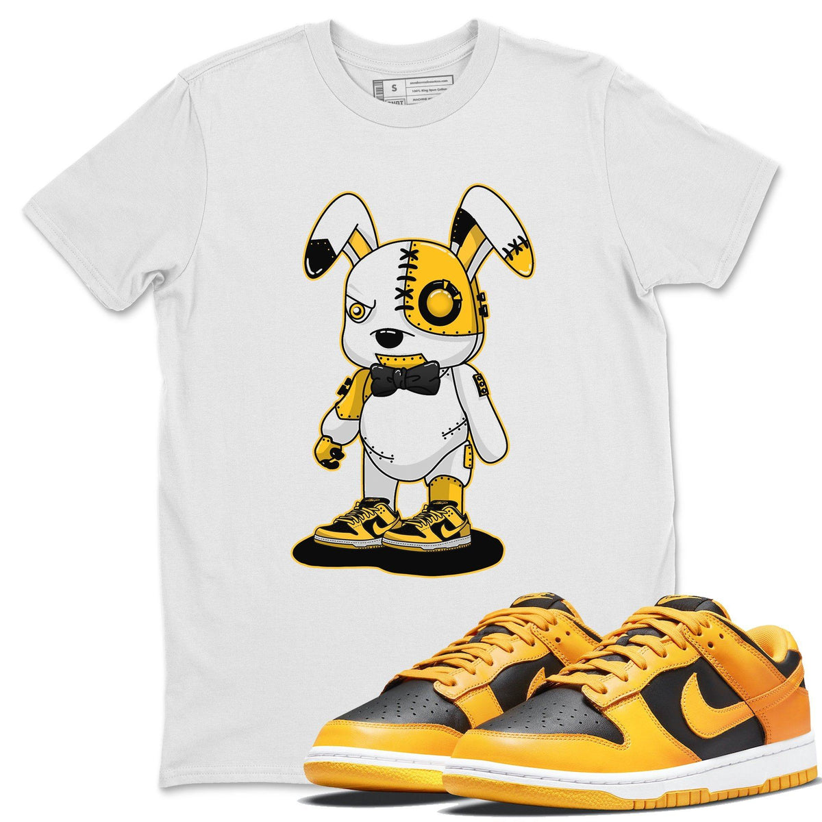 Dunk Championship Goldenrod Sneaker Match Tees Cyborg Bunny Sneaker Tees Dunk Championship Goldenrod Jordan to match sneaker T-Shirt Crew Neck Shirts