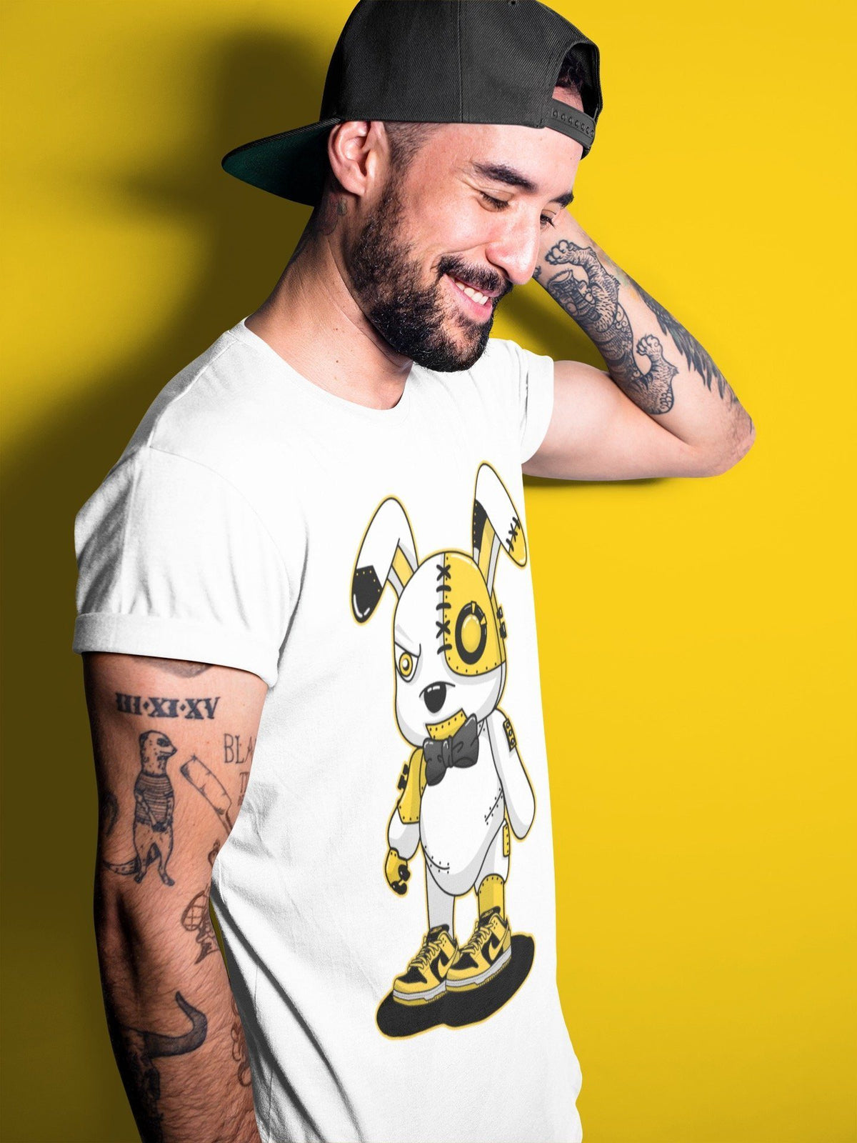 Dunk Championship Goldenrod Sneaker Match Tees Cyborg Bunny Sneaker Tees Dunk Championship Goldenrod Jordan to match sneaker T-Shirt Crew Neck Shirts