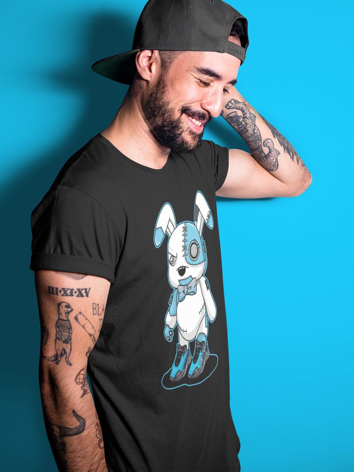 Yeezy 700 Bright Cyan Shirt To Match Jordans Cyborg Bunny Sneaker Tees Yeezy 700 Bright Cyan Drip Gear Zone Sneaker Matching Clothing Unisex Shirts