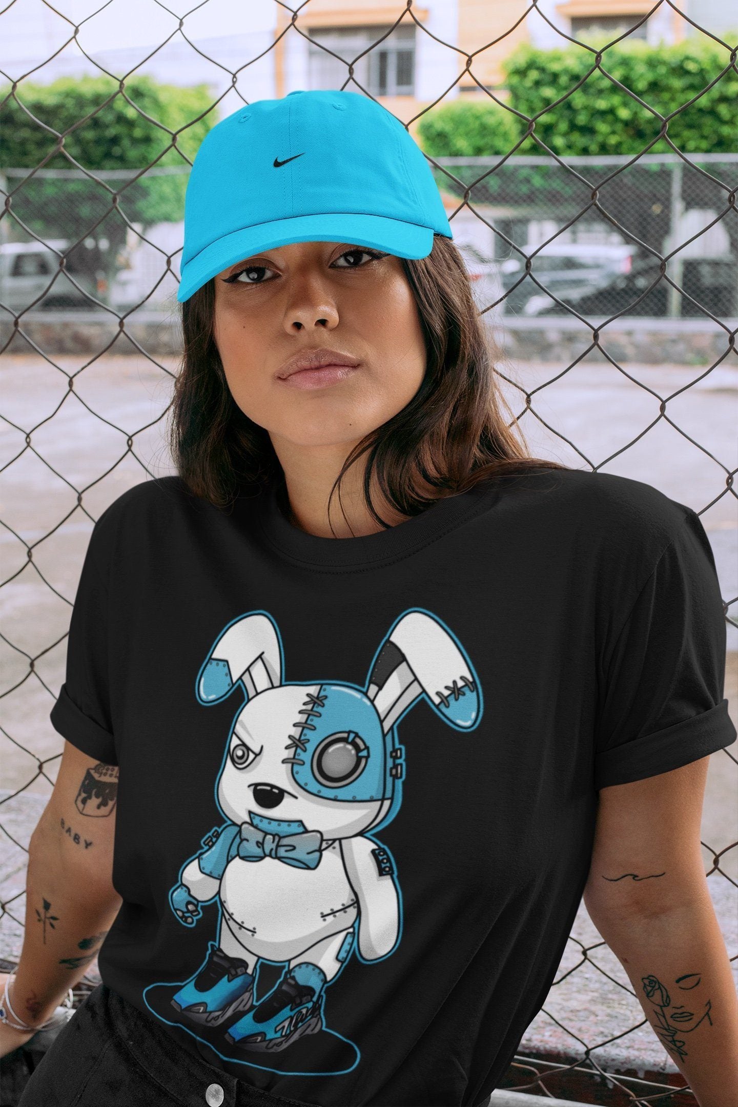 Yeezy 700 Bright Cyan Shirt To Match Jordans Cyborg Bunny Sneaker Tees Yeezy 700 Bright Cyan Drip Gear Zone Sneaker Matching Clothing Unisex Shirts