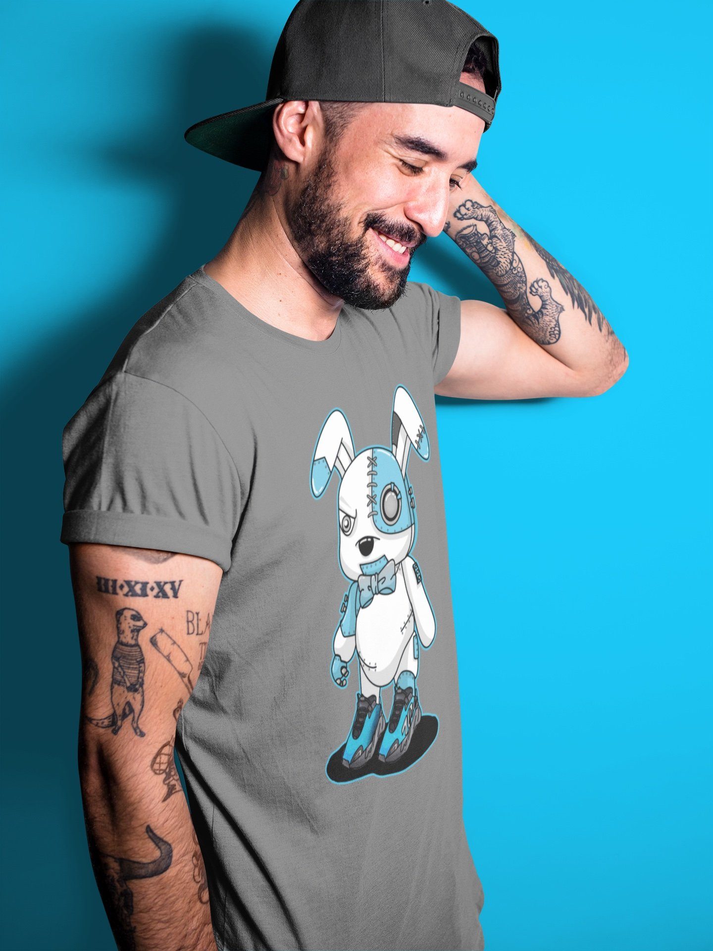 Yeezy 700 Bright Cyan Shirt To Match Jordans Cyborg Bunny Sneaker Tees Yeezy 700 Bright Cyan Drip Gear Zone Sneaker Matching Clothing Unisex Shirts