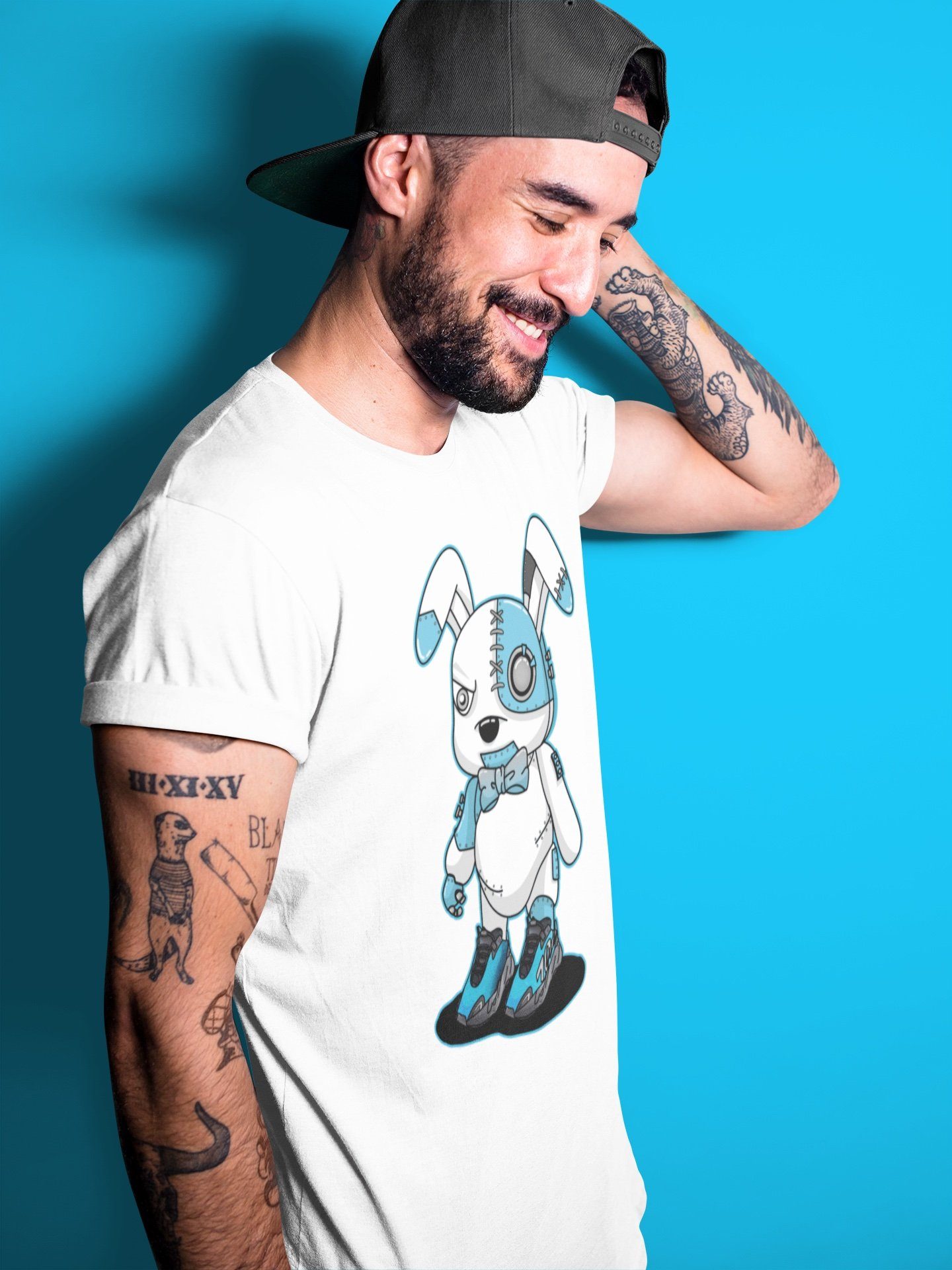 Yeezy 700 Bright Cyan Shirt To Match Jordans Cyborg Bunny Sneaker Tees Yeezy 700 Bright Cyan Drip Gear Zone Sneaker Matching Clothing Unisex Shirts