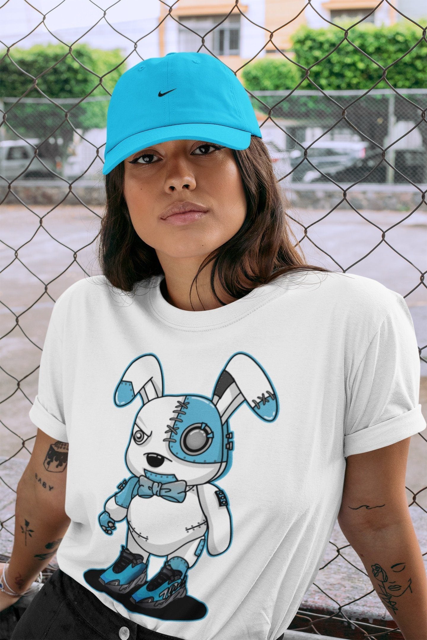 Yeezy 700 Bright Cyan Shirt To Match Jordans Cyborg Bunny Sneaker Tees Yeezy 700 Bright Cyan Drip Gear Zone Sneaker Matching Clothing Unisex Shirts