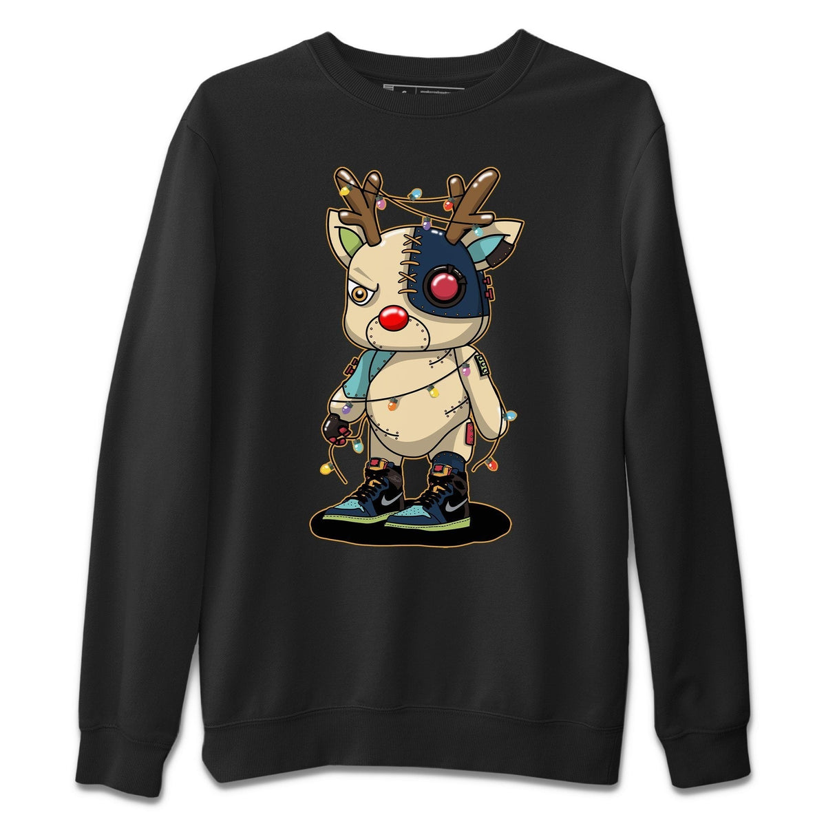 Jordan 1 Bio Hack Sneaker Match Tees Cyborg Reindeer Sneaker Tees Jordan 1 Bio Hack Jordan to match sneaker T-Shirt Crew Neck Shirts
