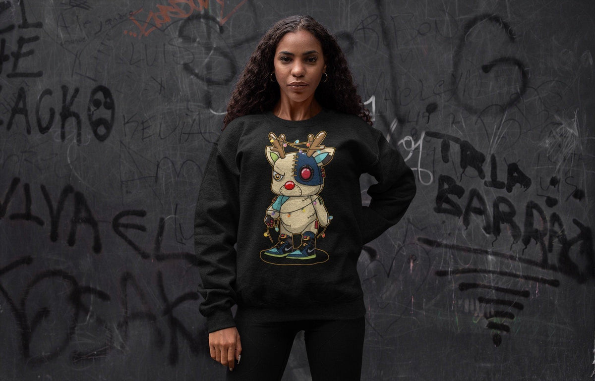 Jordan 1 Bio Hack Sneaker Match Tees Cyborg Reindeer Sneaker Tees Jordan 1 Bio Hack Jordan to match sneaker T-Shirt Crew Neck Shirts