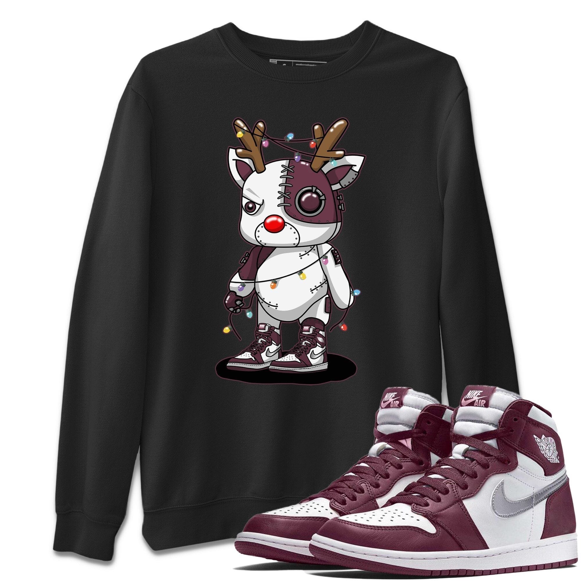 Jordan 1 Bordeaux Sneaker Matching T-Shirt Cyborg Reindeer Sneaker Tees Jordan 1 Bordeaux Sneaker Release Tees Crew Neck Tees