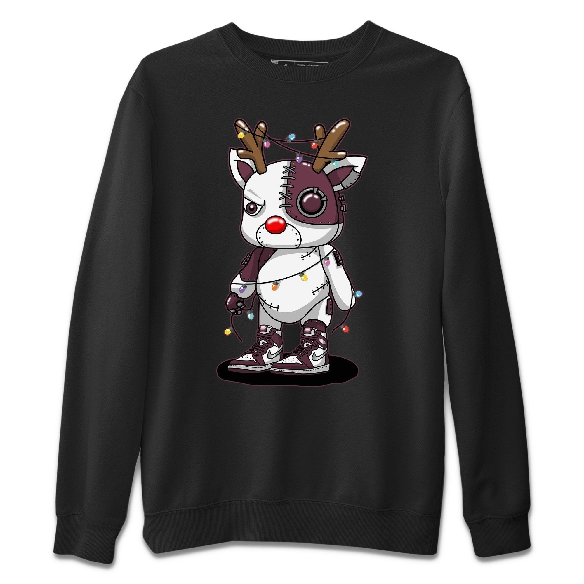 Jordan 1 Bordeaux Sneaker Matching T-Shirt Cyborg Reindeer Sneaker Tees Jordan 1 Bordeaux Sneaker Release Tees Crew Neck Tees