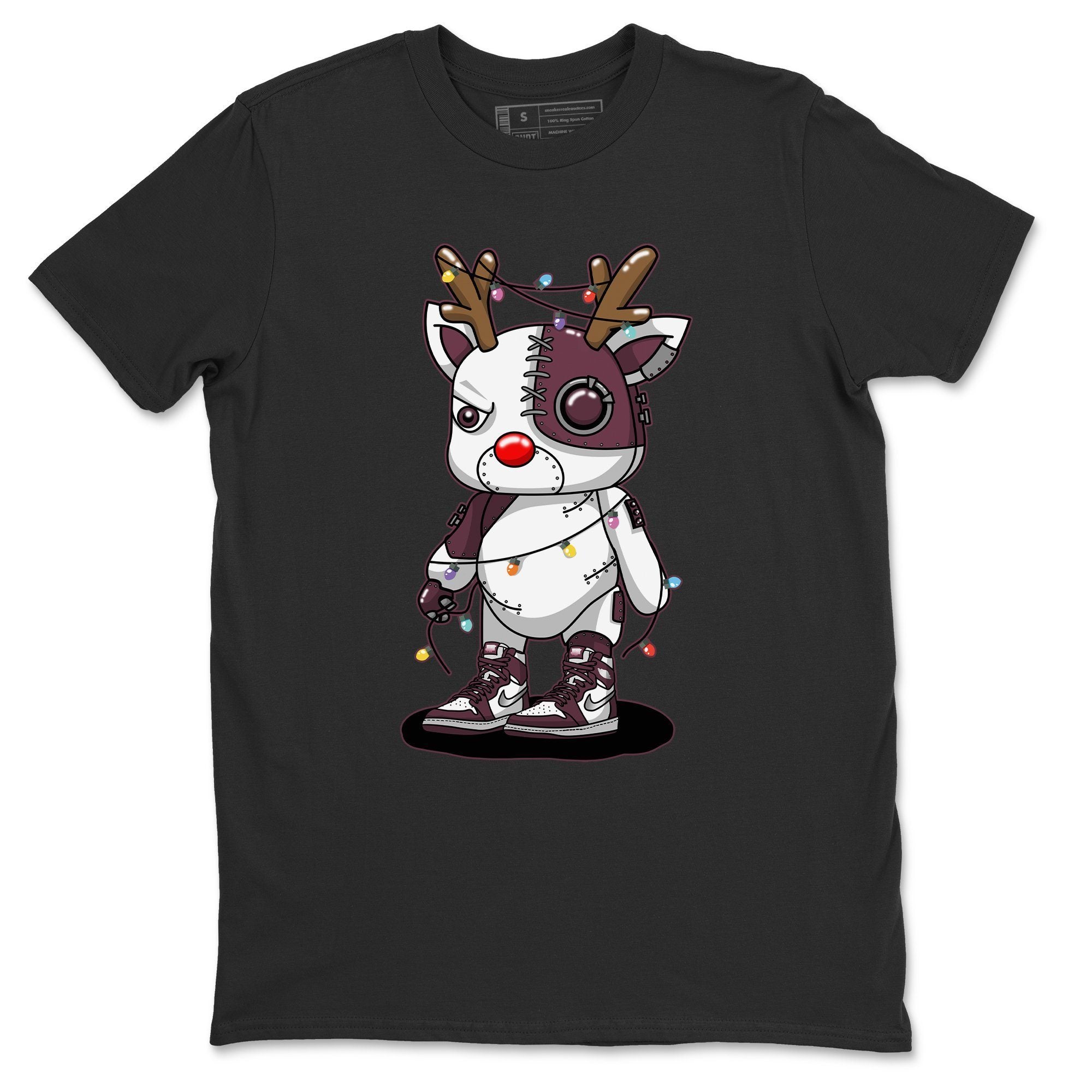 Jordan 1 Bordeaux Sneaker Matching T-Shirt Cyborg Reindeer Sneaker Tees Jordan 1 Bordeaux Sneaker Release Tees Crew Neck Tees