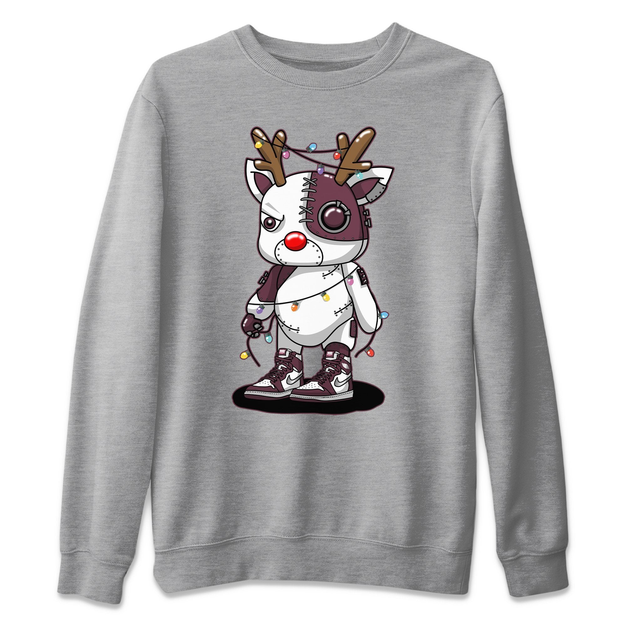 Jordan 1 Bordeaux Sneaker Matching T-Shirt Cyborg Reindeer Sneaker Tees Jordan 1 Bordeaux Sneaker Release Tees Crew Neck Tees