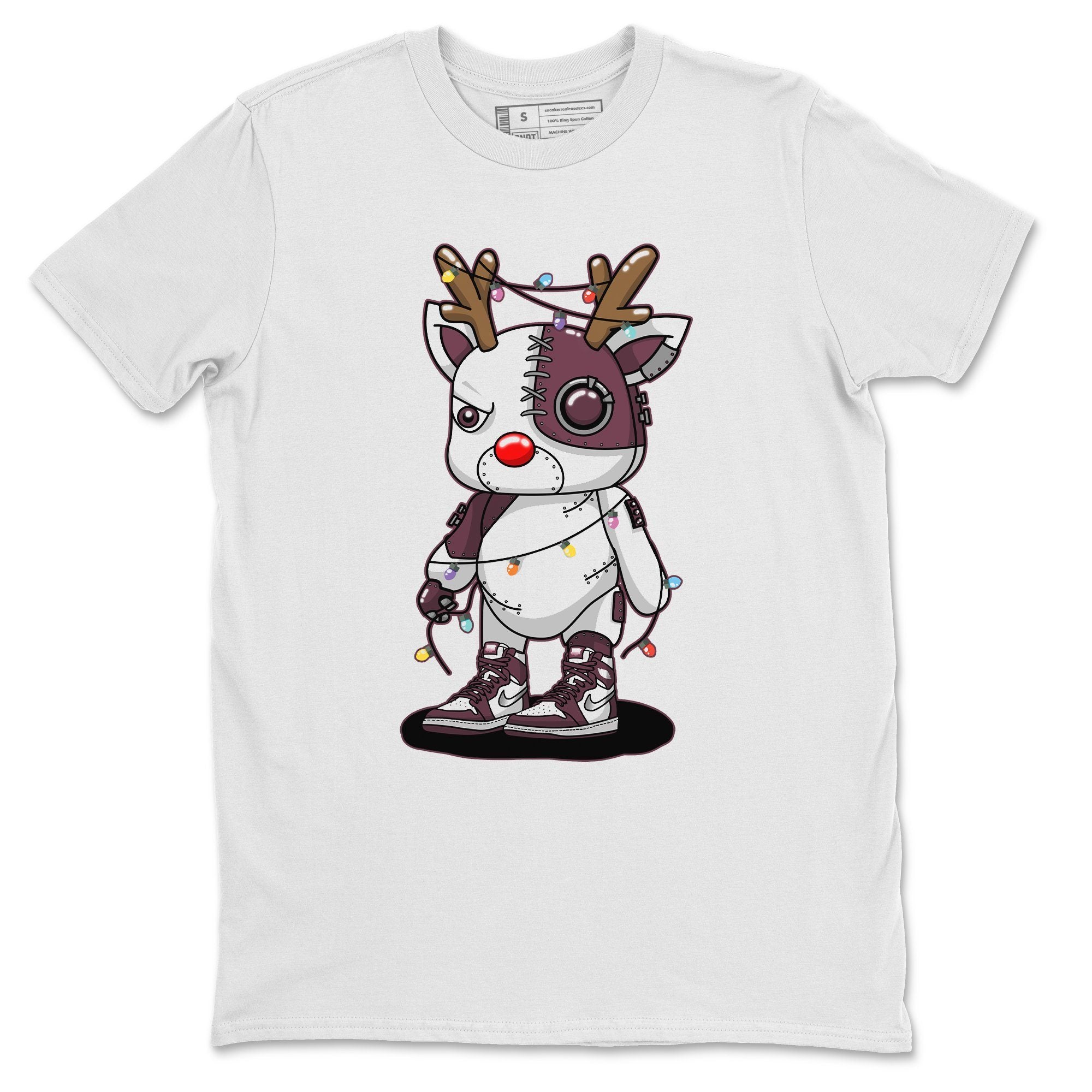 Jordan 1 Bordeaux Sneaker Matching T-Shirt Cyborg Reindeer Sneaker Tees Jordan 1 Bordeaux Sneaker Release Tees Crew Neck Tees