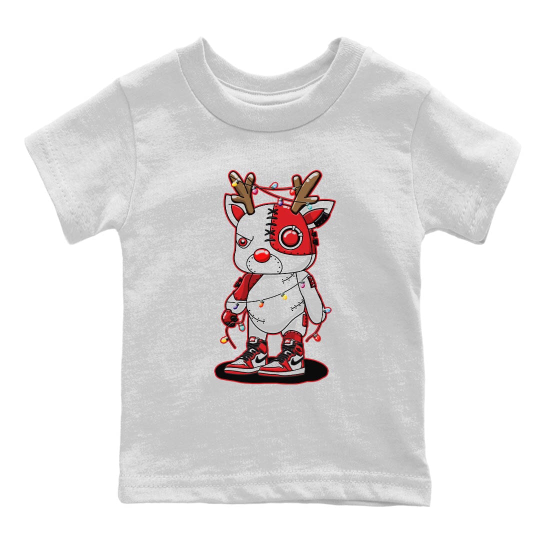 Jordan 1 Lost & Found Sneaker Matching T-Shirt Cyborg Reindeer Sneaker Tees Jordan 1 Lost & Found Sneaker Release Tees Kids Shirts