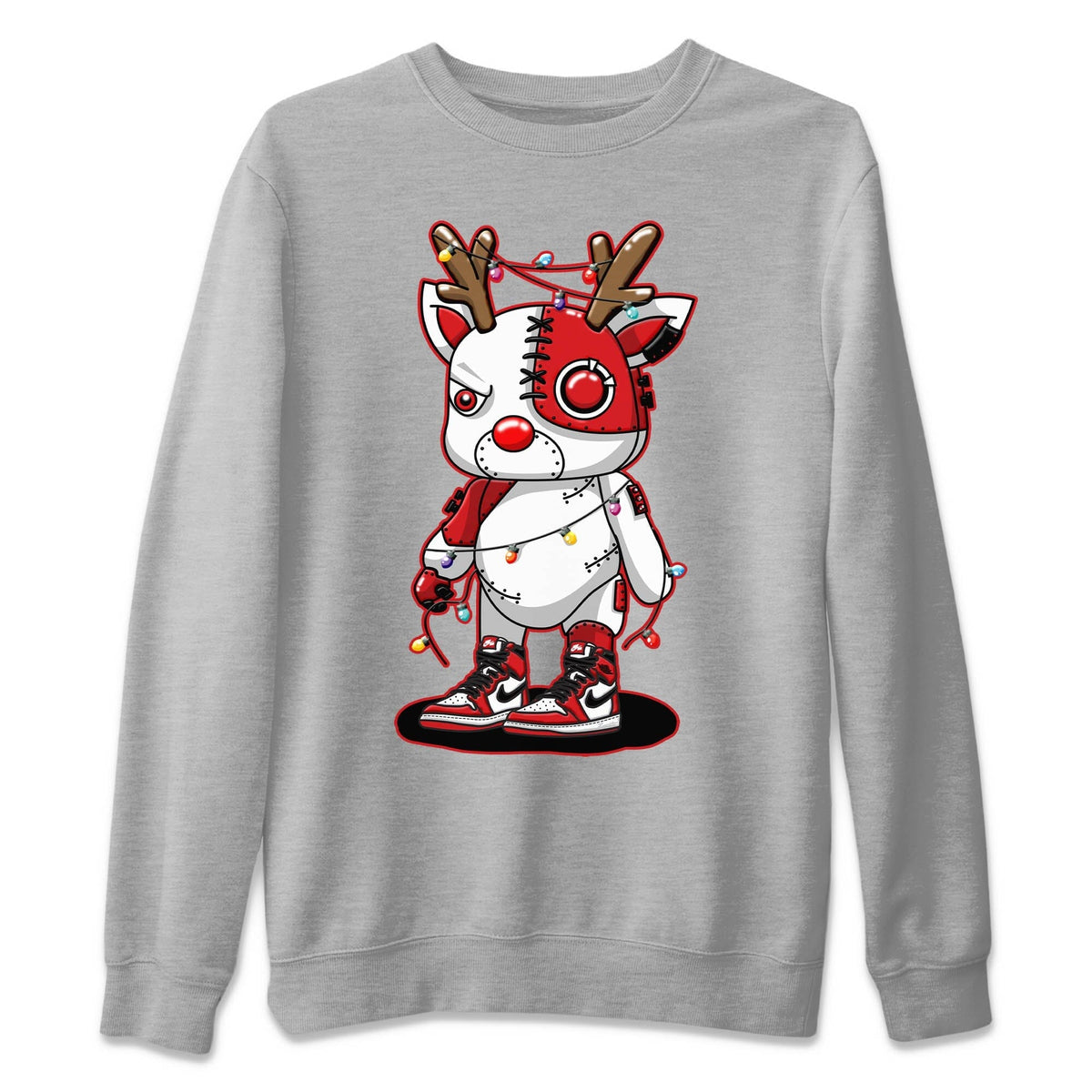 Jordan 1 Lost & Found Sneaker Matching T-Shirt Cyborg Reindeer Sneaker Tees Jordan 1 Lost & Found Sneaker Release Tees Crew Neck Tees