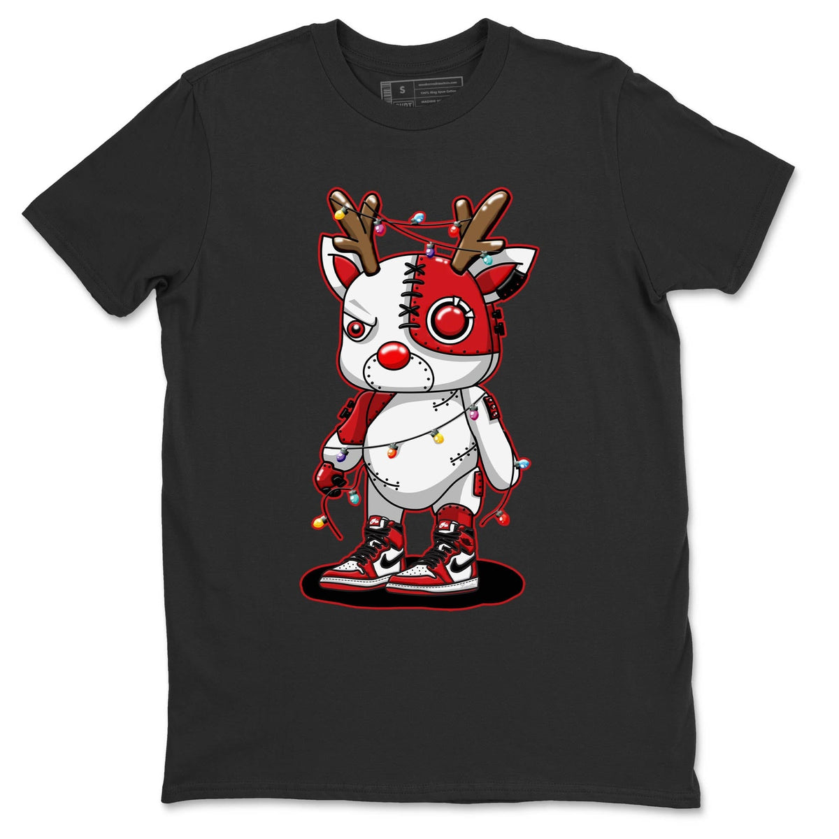 Jordan 1 Lost & Found Sneaker Matching T-Shirt Cyborg Reindeer Sneaker Tees Jordan 1 Lost & Found Sneaker Release Tees Crew Neck Tees