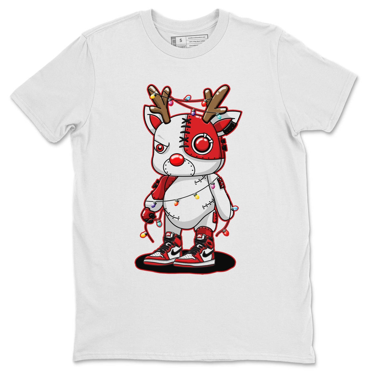 Jordan 1 Lost & Found Sneaker Matching T-Shirt Cyborg Reindeer Sneaker Tees Jordan 1 Lost & Found Sneaker Release Tees Crew Neck Tees